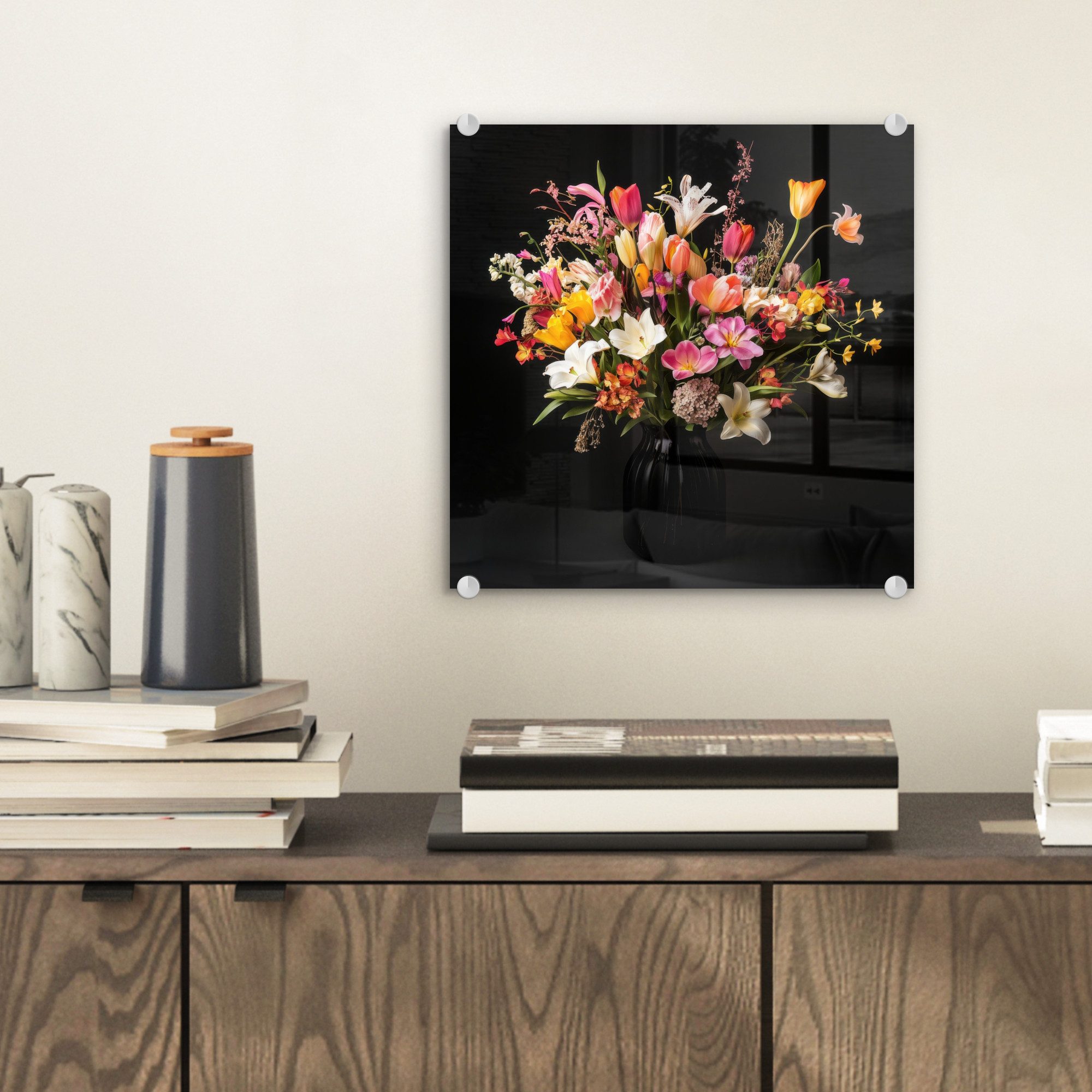 MuchoWow Acrylglasbild Vase - Blumen - günstig online kaufen