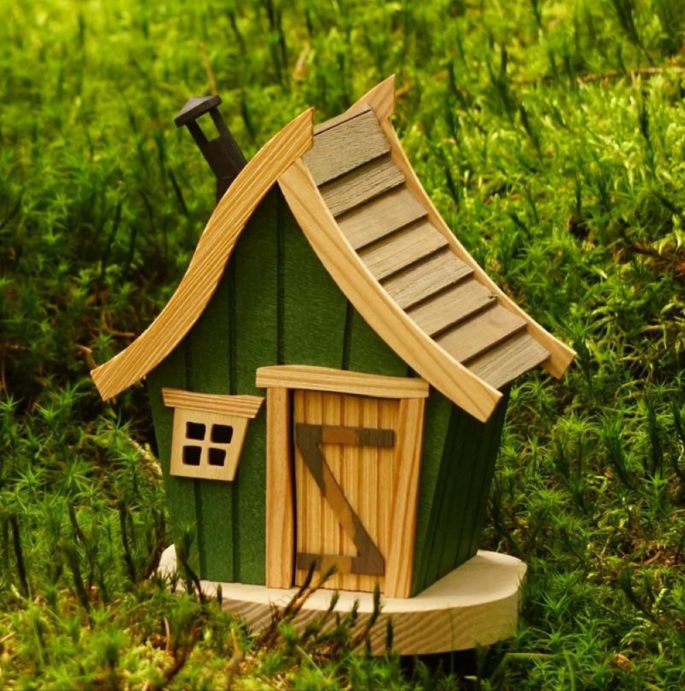 Richard Glaesser Räucherhaus Abenteuerhaus grün, Höhe 20cm, Handwerkskunst original Erzgebirge