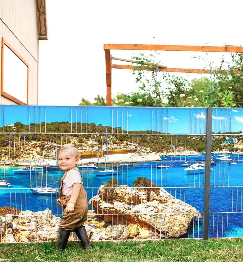 MyMaxxi Sichtschutzstreifen Sichtschutzstreifen Strand Lagune Sichtschutz Garten Zaun, (Strand Lagune)