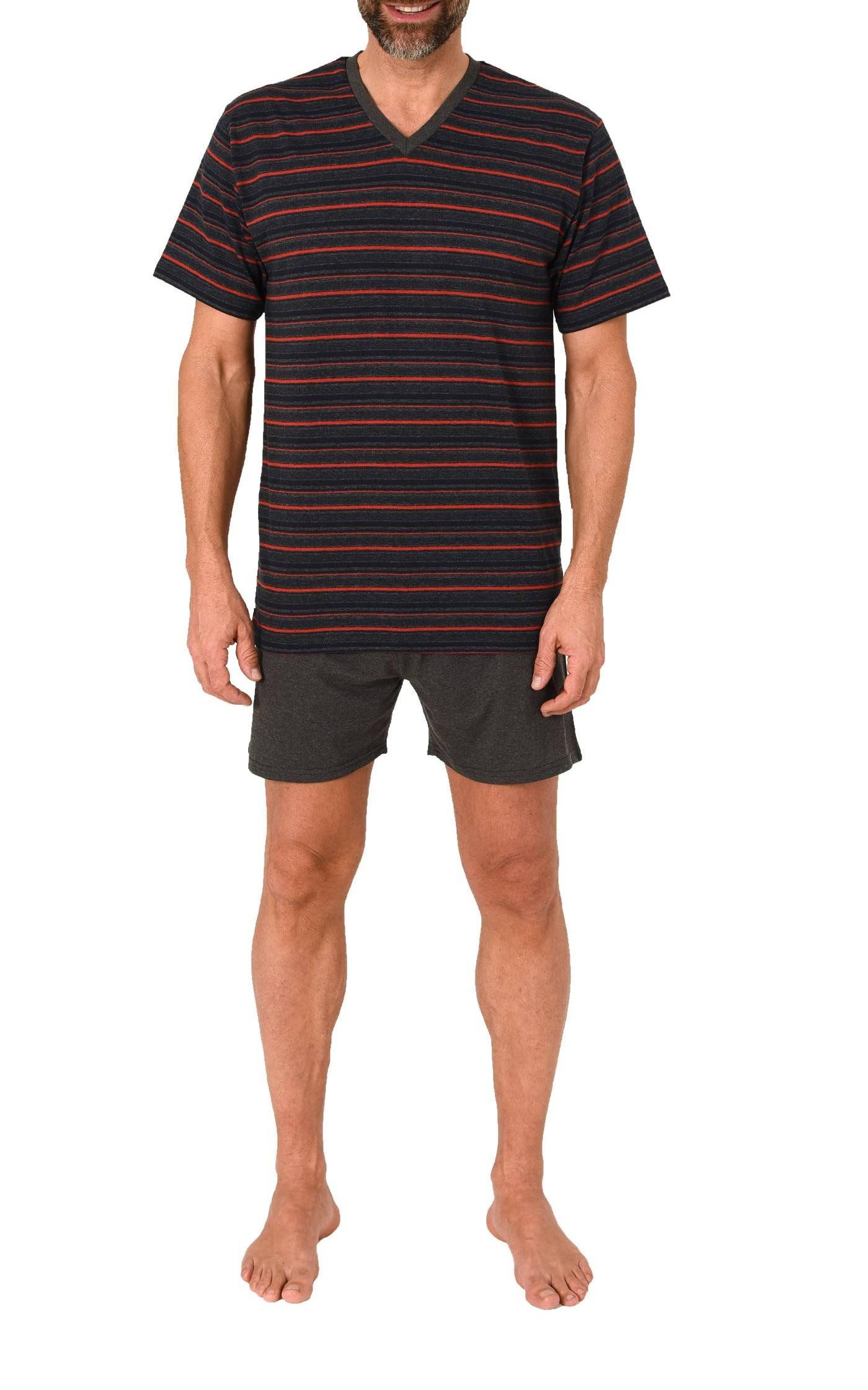 Normann Pyjama Normann Herren kurzarm Schlafanzug Shorty Pyjama in Streifen günstig online kaufen