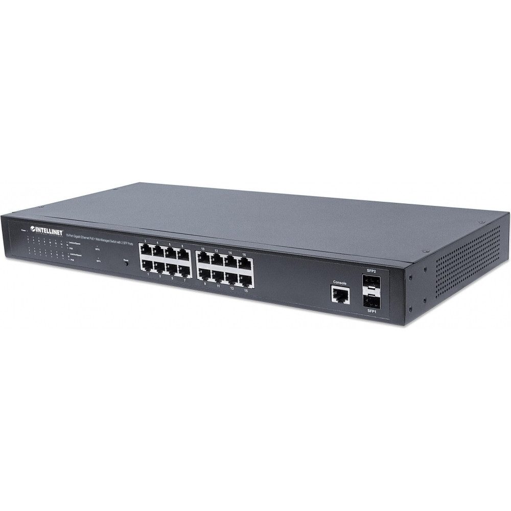 Intellinet PoE+ Switch 16-Port Gigabit Netzwerkgerät WLAN-Router