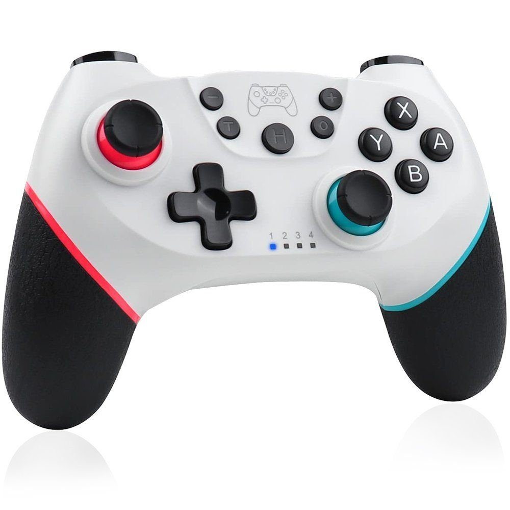 HYTIREBY Controller für Nintendo Switch, Wireless Pro Controller (Weiß) Gamepad (Remote Controller Gamepad mit Turbo Dual Shock Joysticks)