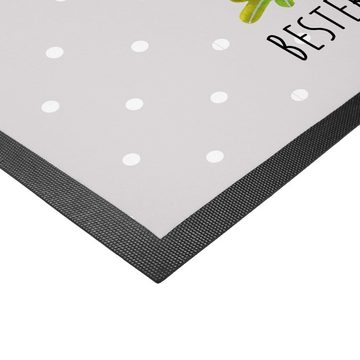 Fußmatte 50 x 75 cm Bär König - Grau Pastell - Geschenk, Vater, Motivfußmatte, Mr. & Mrs. Panda, Höhe: 0.3 mm, Charakteristische Designs