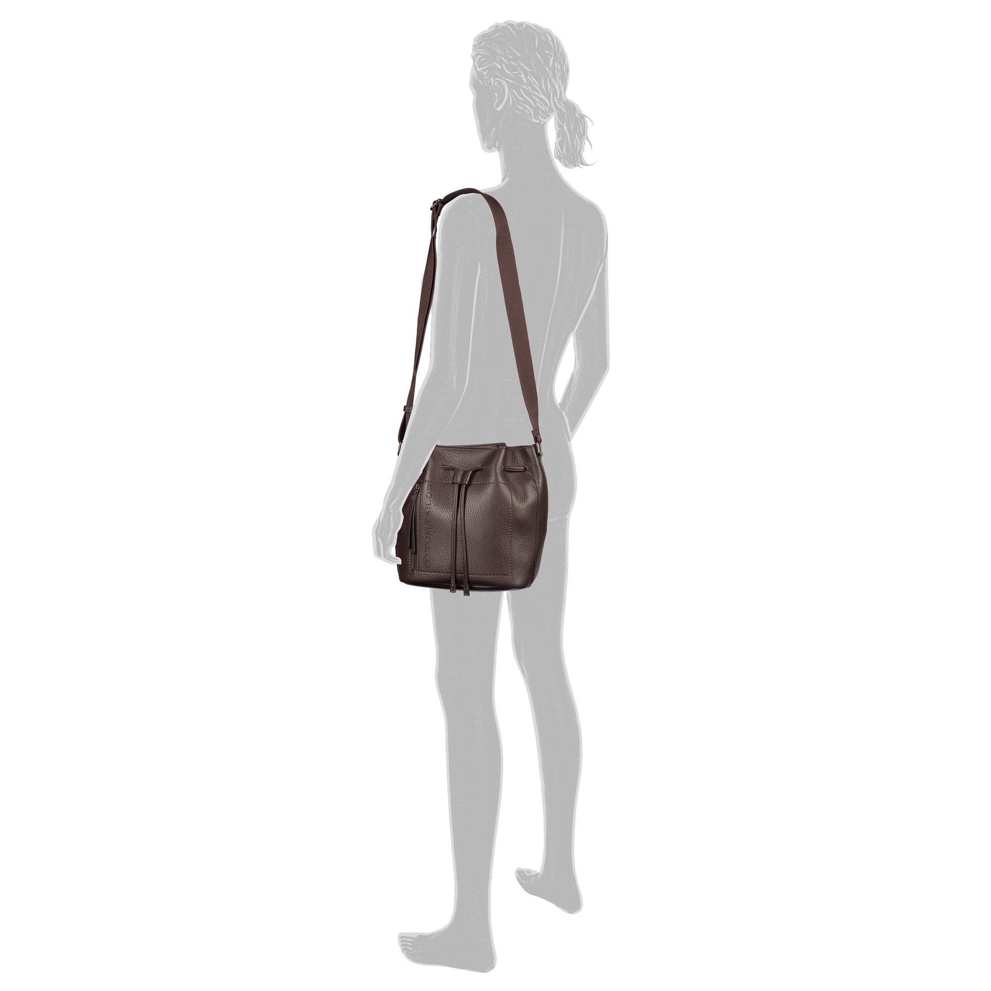 TOM TAILOR Beuteltasche Analisa, Damen Schultertasche, klare Shapes und Logo-Lochmuster, moderner Look