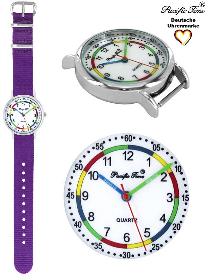 Pacific Time Quarzuhr Kinder Armbanduhr First Lernuhr nachhaltiges Wechselarmband, Mix und Match Design - Gratis Versand