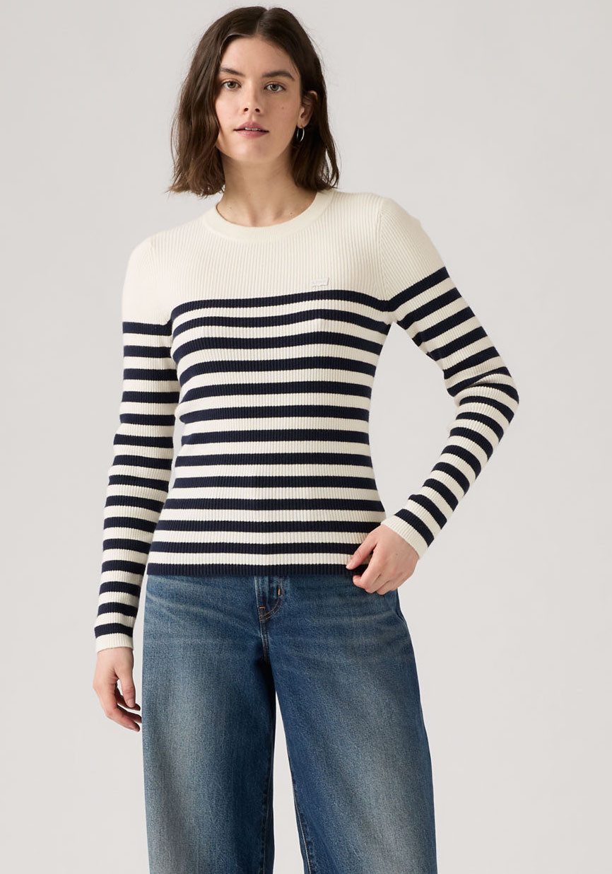 Levi's® Rundhalspullover RIB CREW SWEATER Geripptes Strickmuster