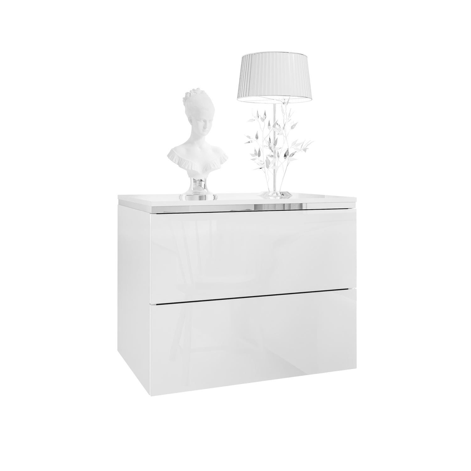 Lookway Nachttisch AURORA II SILVER Hängender Nachttisch mit LED‑Beleuchtun günstig online kaufen