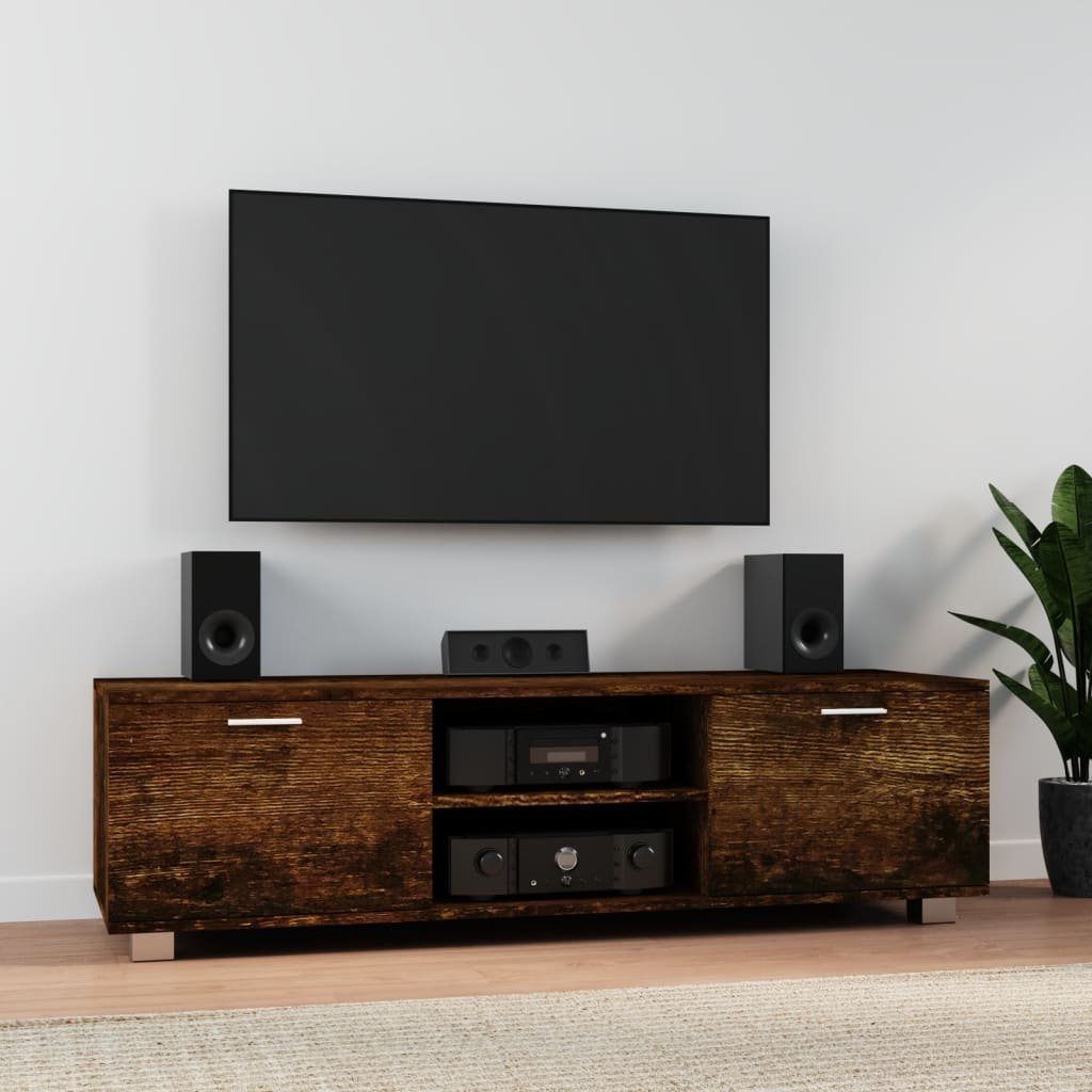 furnicato TV-Schrank Räuchereiche 140x40,5x35 cm Holzwerkstoff günstig online kaufen