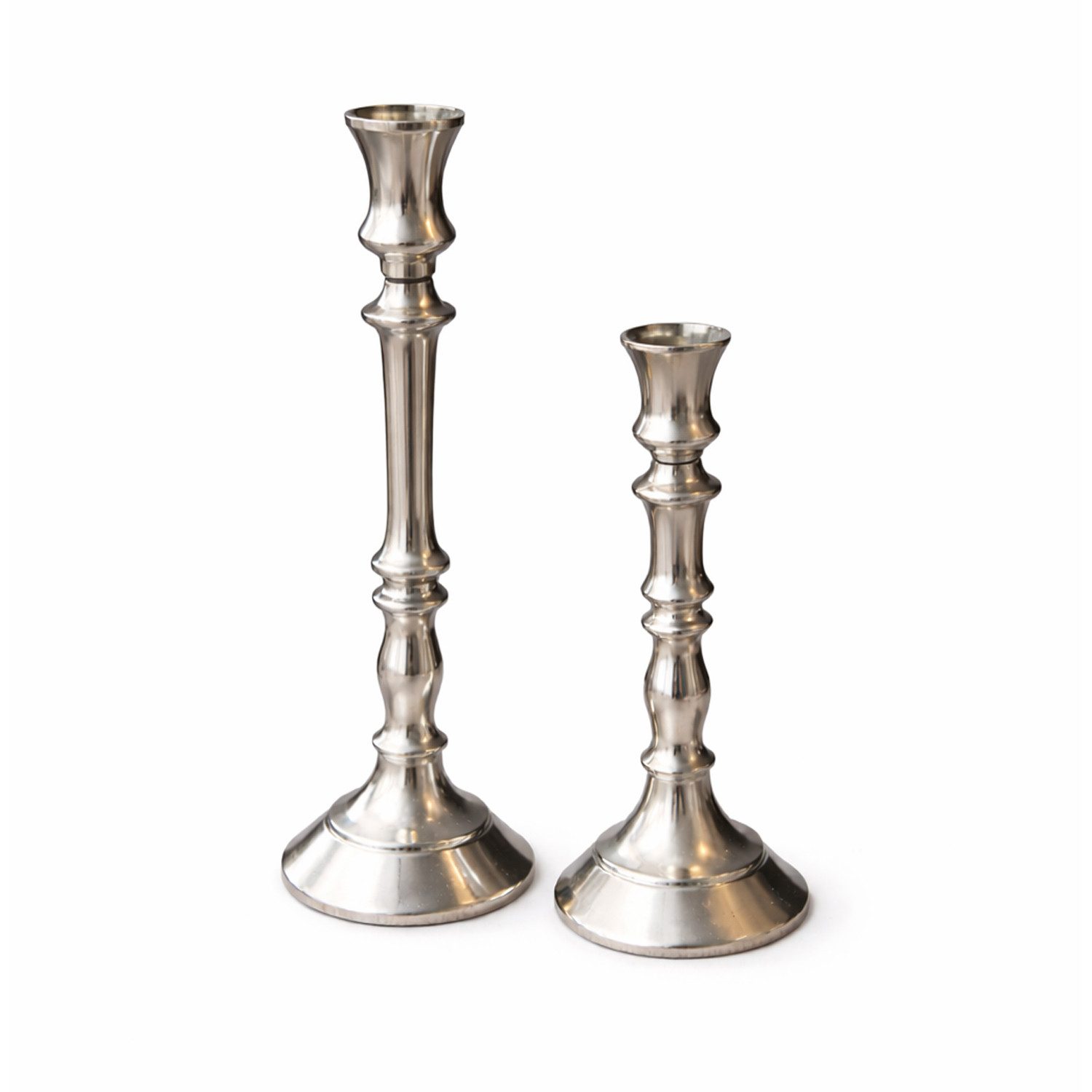 Mojawo Laterne 2er Set Tischkerzenständer Kerzenleuchter Metall Silber H21/31cm