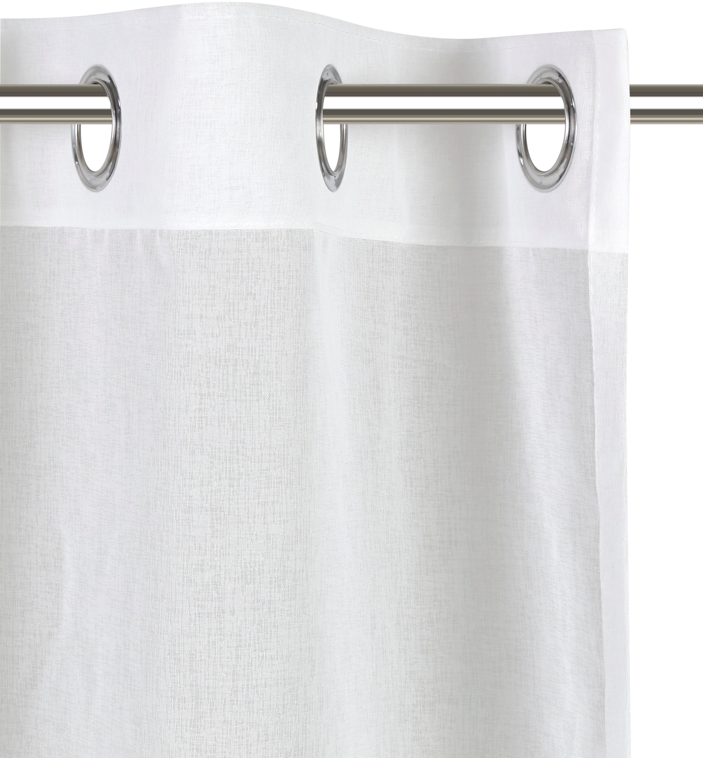 Gardine Dolly, my home, Ösen white Polyester transparent, (1 St), Gewebt, Transparent