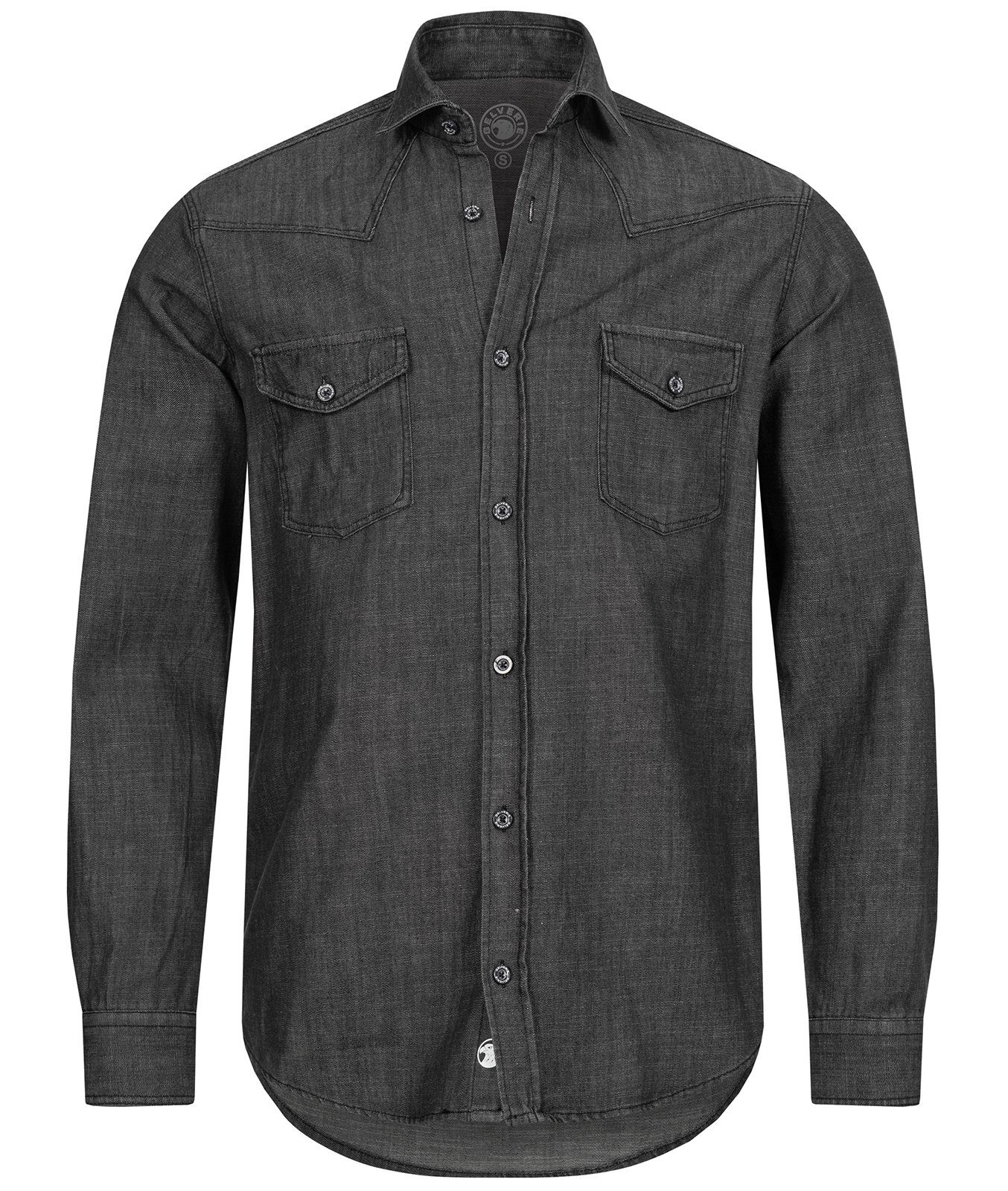 Jeanshemd Herren Jeanshemd Dunkelgrau GH-101