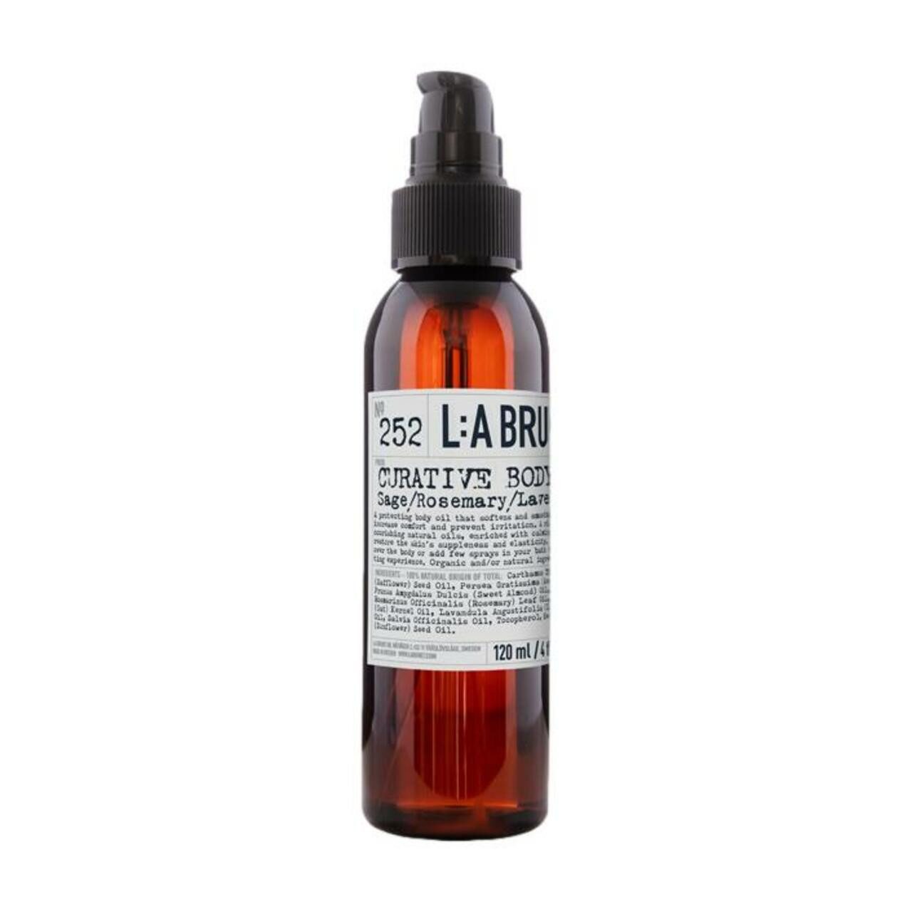 L:A BRUKET Bodylotion 252 Curative Body Oil Sage/Rosmary/Lavender Cosmos Natural Certified, für Alle Hauttypen