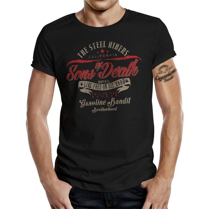GASOLINE BANDIT® T-Shirt für Biker und Racer im Original Design: Sons of Death