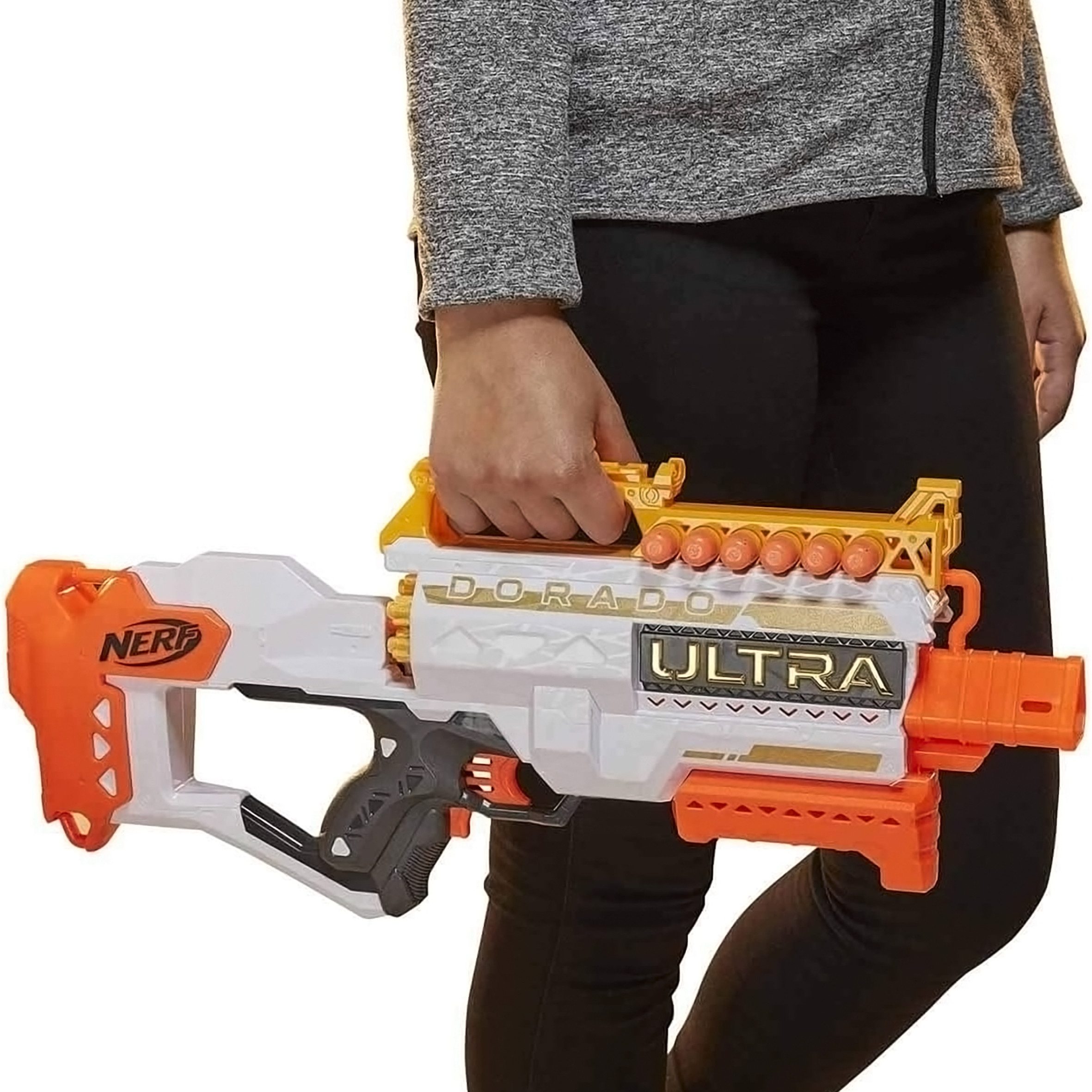 Hasbro Blaster Nerf Ultra Dorado Blaster - 12 Ultra Darts (Stück, 1-tlg., Nerf Blaster), Vollmotorisierte Spielzeug Pistole
