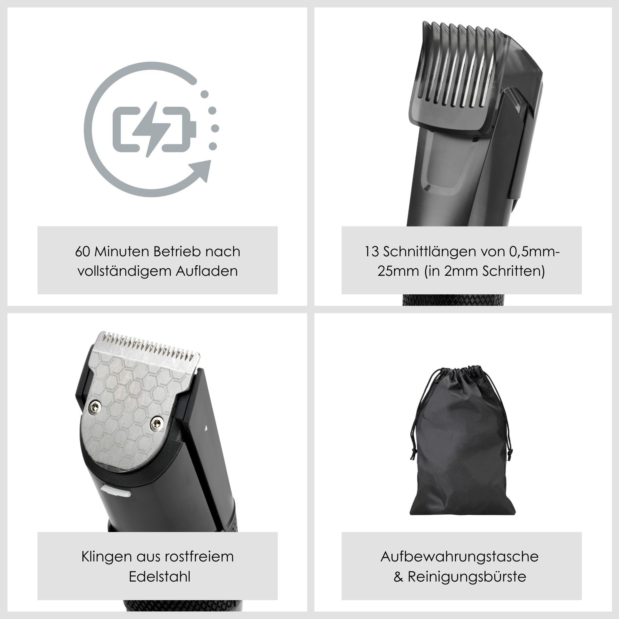 BaByliss Haarschneider BaByliss Precision Cut Haarschneider mit 13 Schnittlängen, E786E, Haarschneidemaschinen Set, kabellos, 60 Minuten Laufzeit