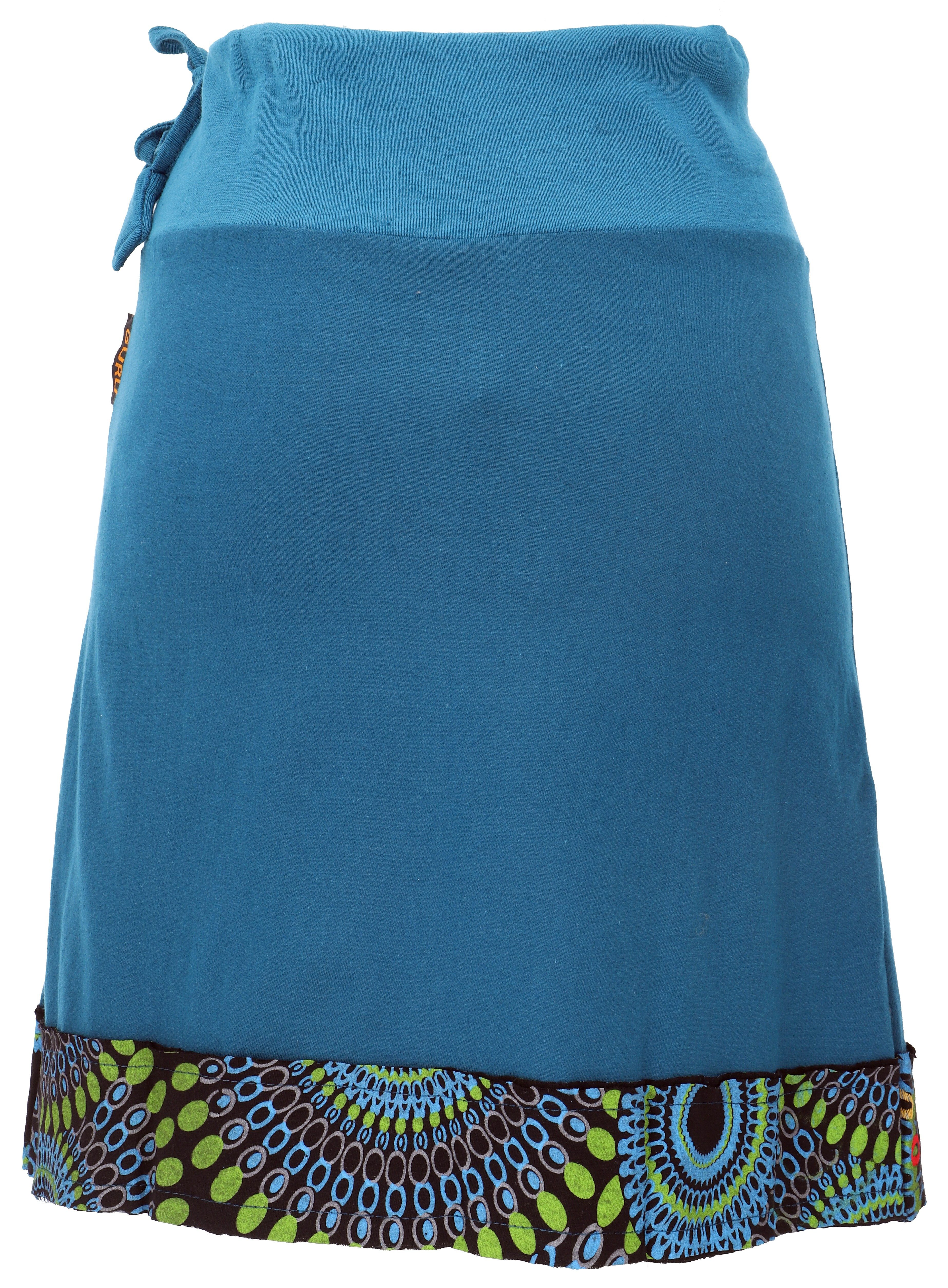 Guru-Shop Minirock Minirock mit besticktem Saum, Boho chic Rock,.. alternative Bekleidung