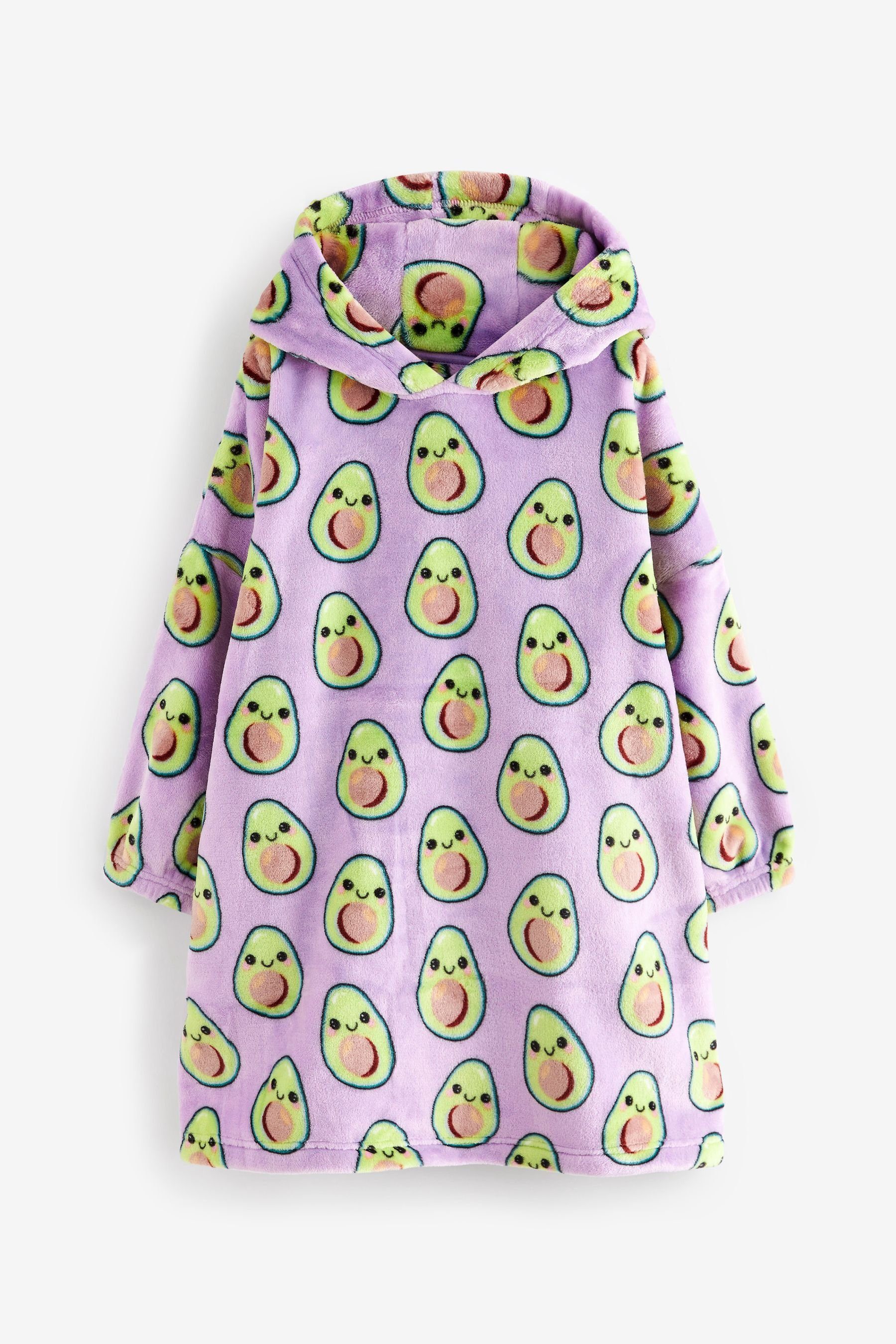 Next Kinderbademantel Kapuzendecke mit Purple Polyester Avocado Figurenmotiv