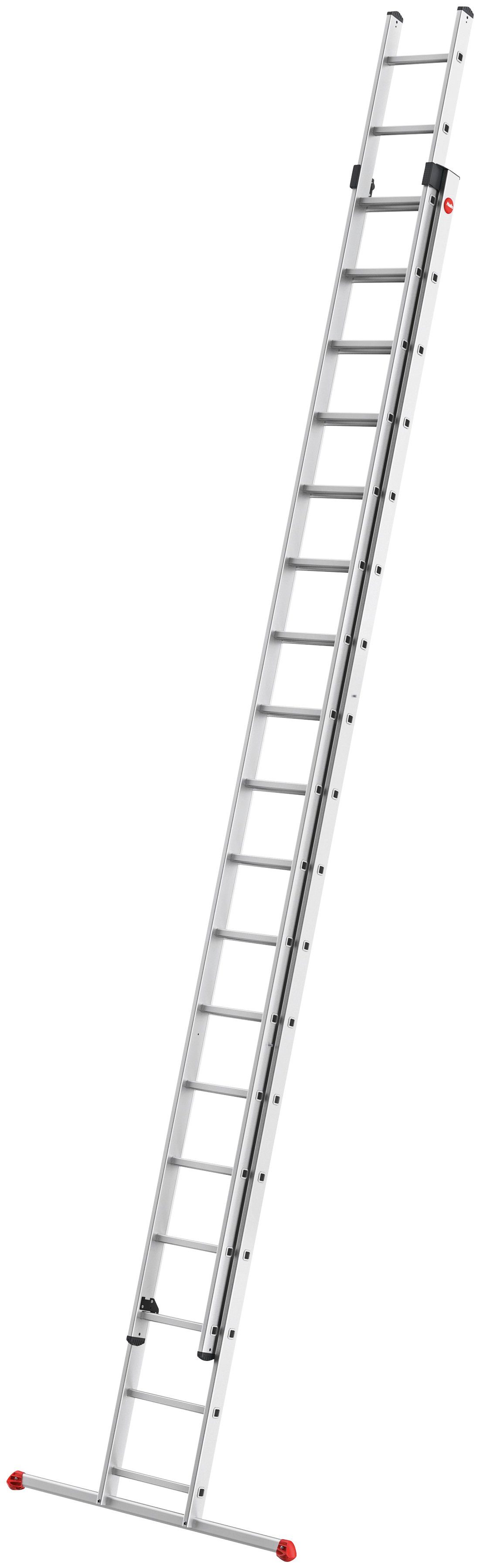 Hailo Anlegeleiter S80 ProfiStep duo, Aluminium-Schiebeleiter 2-teilig 2x18 Sprossen