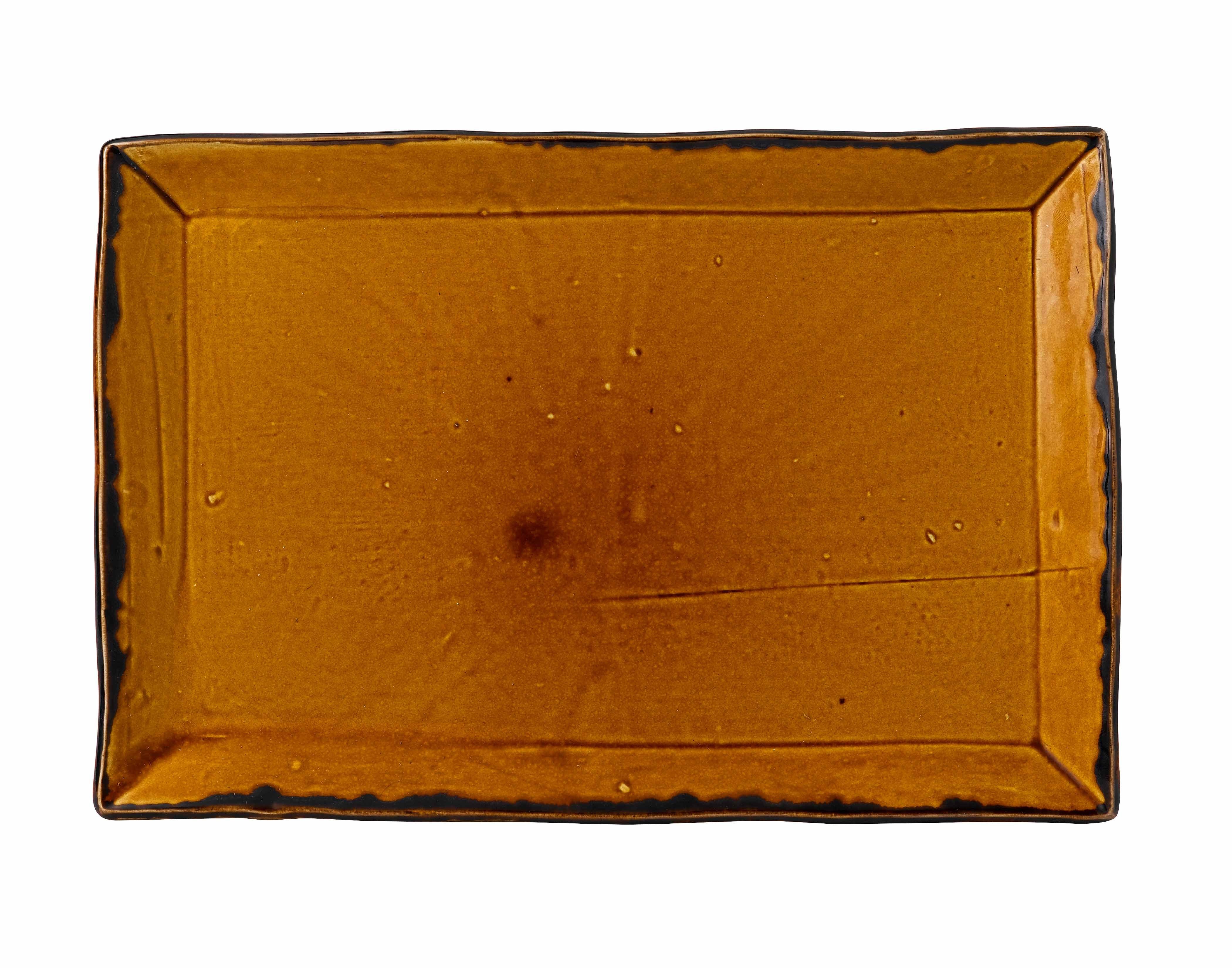 Dudson Servierbrett Dudson Brown 34.5x23.3cm Tablett Braun Porzellan Stück, 6 Feinstes Harvest Rechteckig