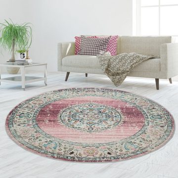 Teppich Teppich Orient Outdoor Vintage in rosa, TeppichHome24, rechteckig, Höhe: 4 mm