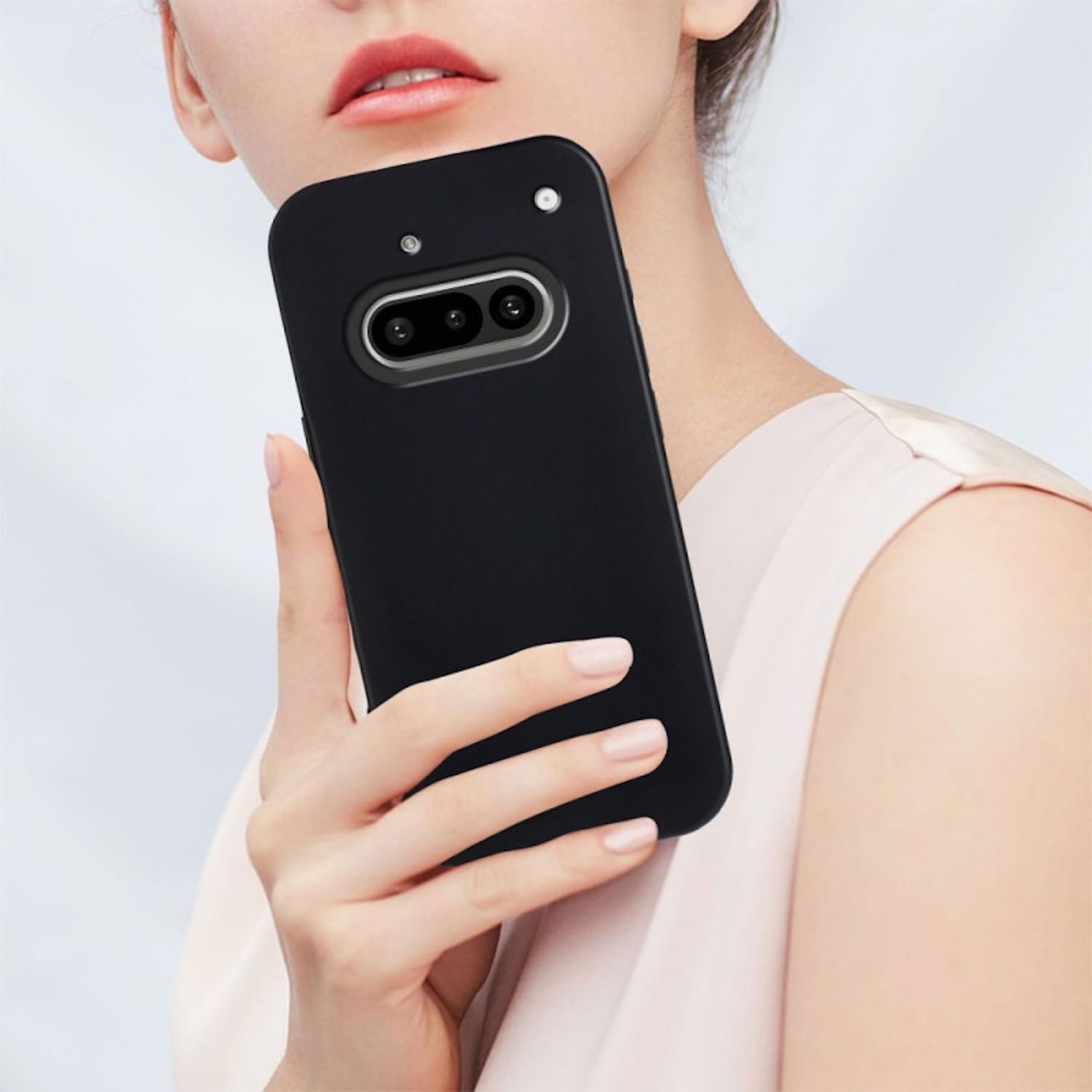 Wigento Handyhülle Für Nothing Phone 3a Silikon TPU Schutz Hülle Dünn Flexibel Schwarz, Stilvolle TPU Hülle, präzise Aussparungen, schützend