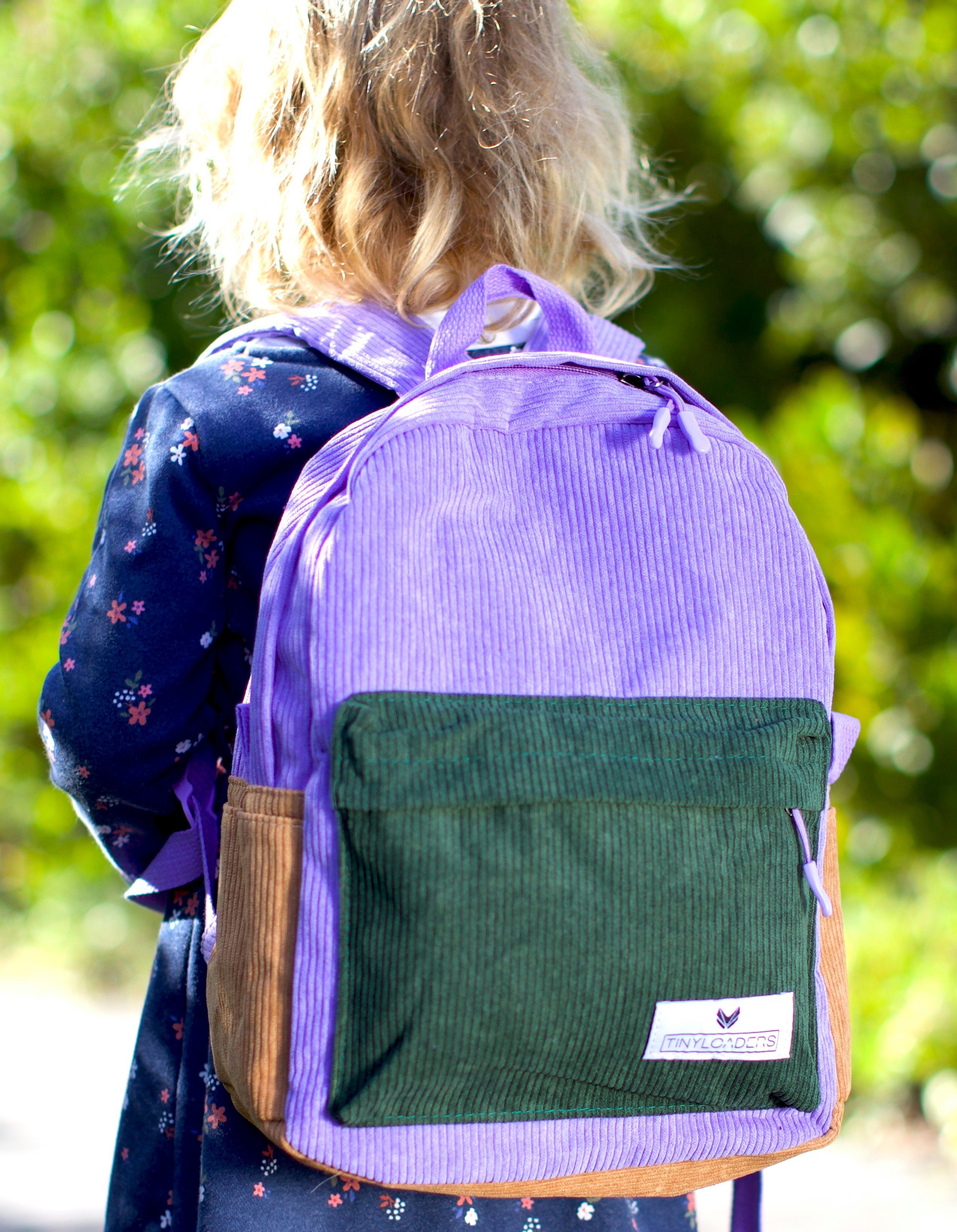 Rucksack Kordrucksack, Rucksack Kinder, PFC-frei, TINYLOADERS Backpack Robuste Kinderrucksack Kinder Kordrucksack Kord Kinderrucksack Innentasche, Zipper, Lavender