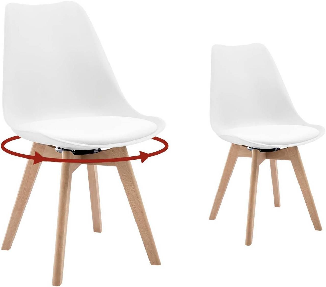 Woltu Esszimmerstuhl (2 St), drehbar 2er Set, Drehstuhl Polsterstuhl, aus M günstig online kaufen