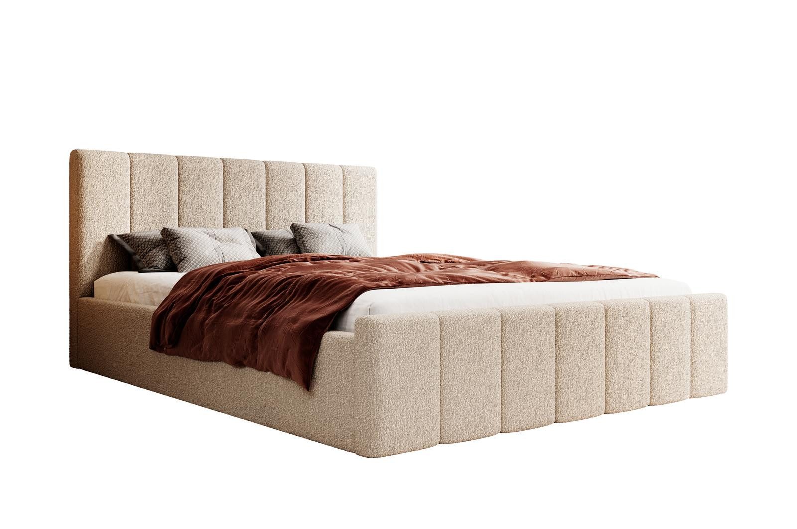 Compleo Polsterbett Boucle FLAV Stauraumbett, Doppelbett, günstig online kaufen