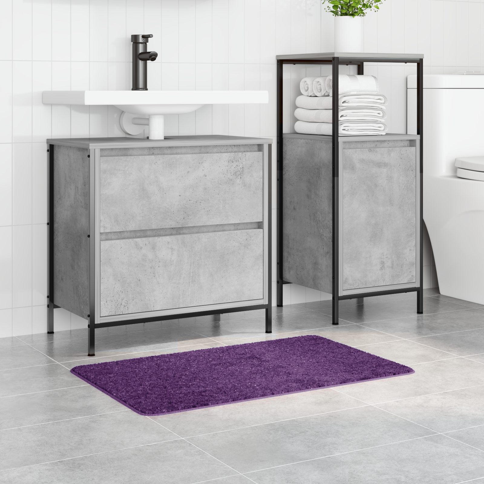 vidaXL Badematte Badematte Rechteckig Lila 50x80 günstig online kaufen