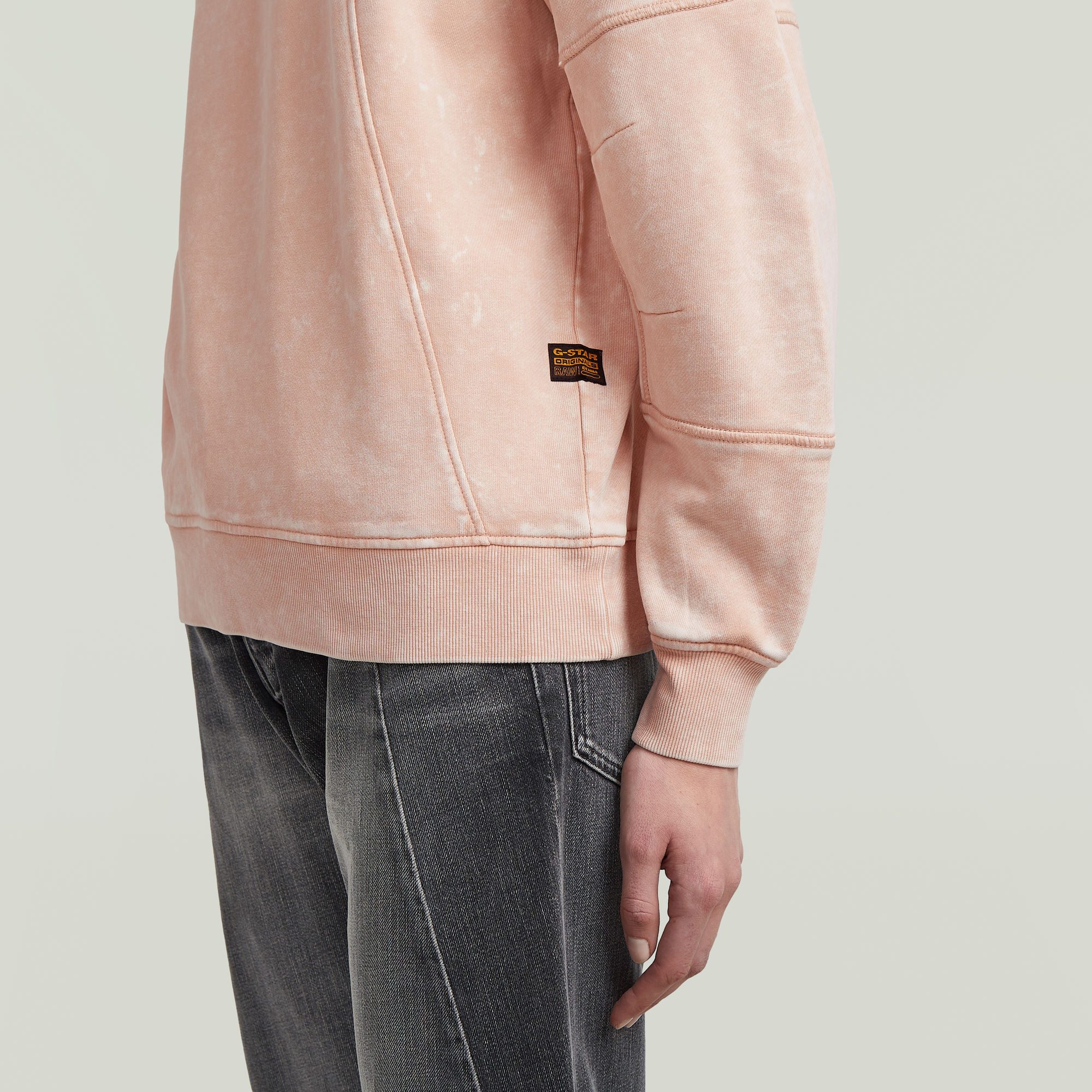 G-STAR Sweatshirt Washed 3D Sleeve A line in Rundhalsform