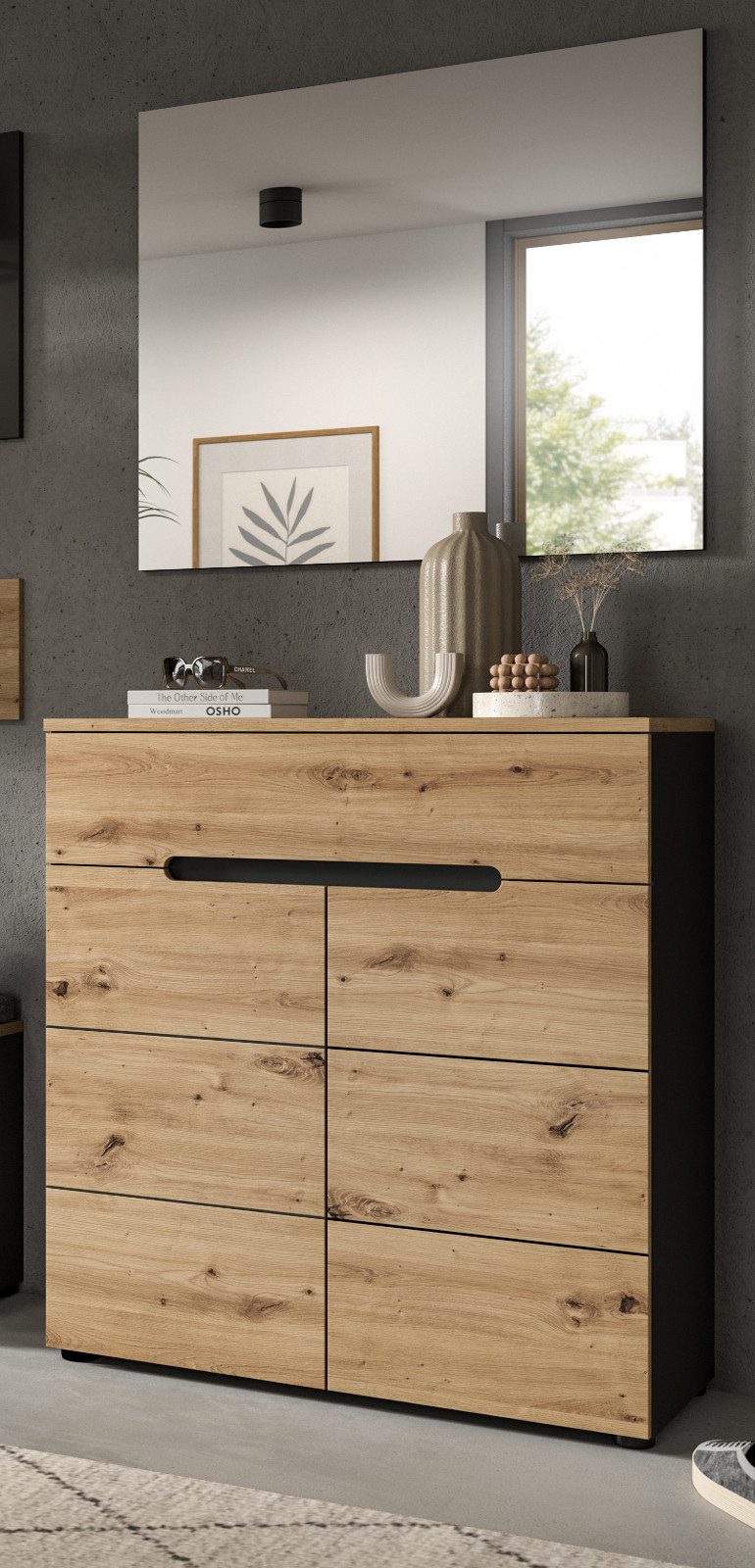 Inn.Furn Garderoben-Set Cooper, (in Artisan Eiche mit Basalt grau, 2-St., 80 x 190 cm), mit Soft-Close