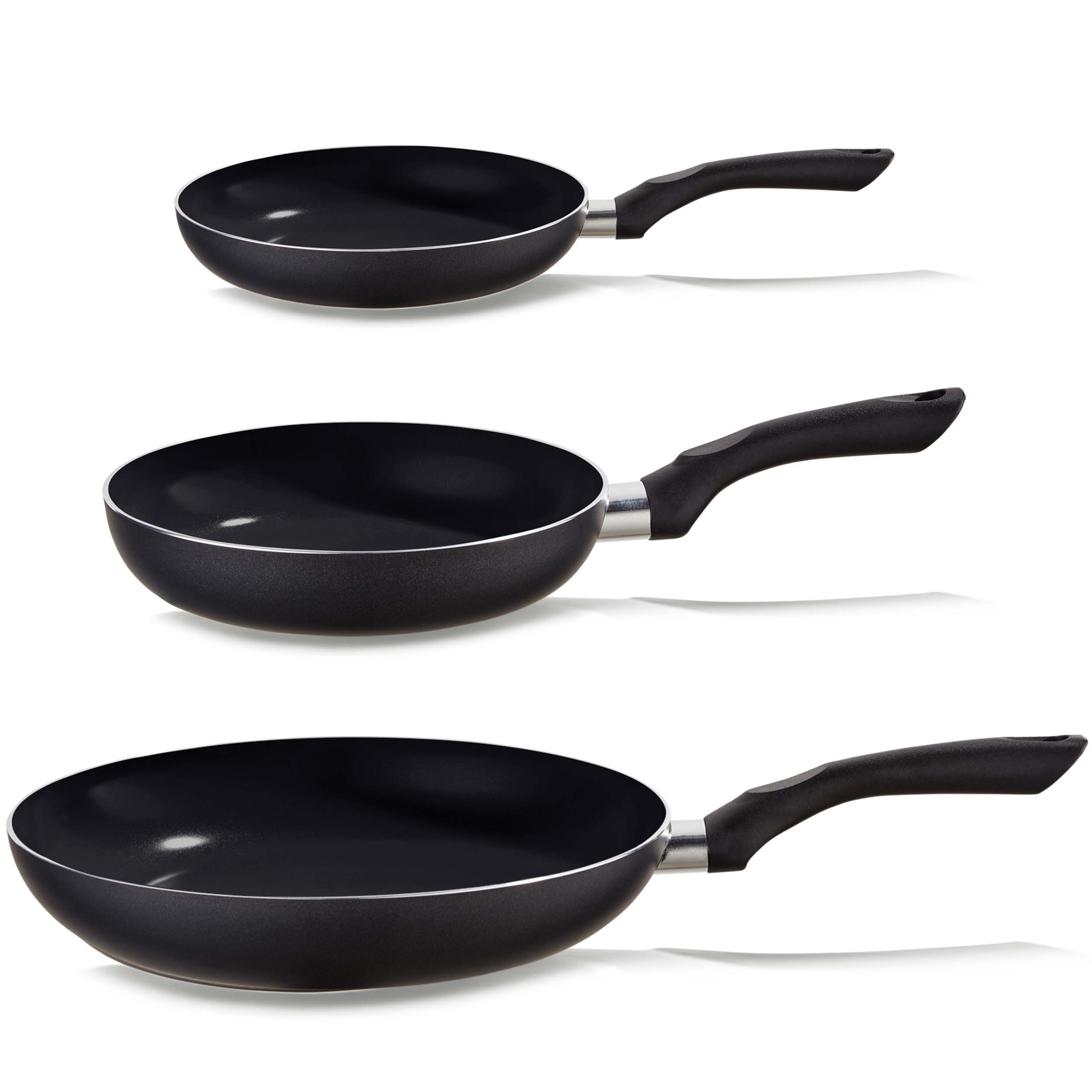 KHG Pfannen-Set, Aluminium (Pfannenset), Allround-Set, für alle Herdarten geeignet, mit Kunststoffgriff
