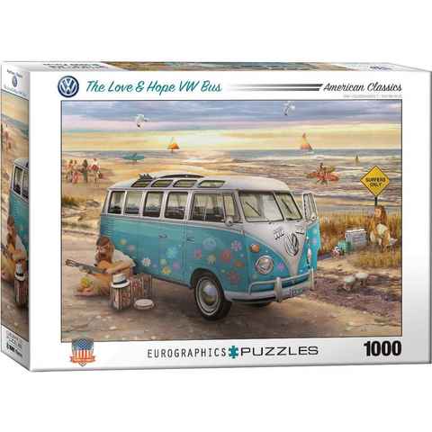 empireposter Puzzle Der Liebe & Frieden VW Bus - 1000 Teile Puzzle - Grösse 68x48 cm., 1000 Puzzleteile