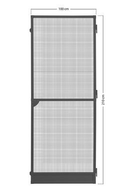 SCHELLENBERG Insektenschutz-Tür für Balkontür und Terrassentür, Fliegengitter mit Rahmen, 100 x 210 cm, anthrazit, 70053