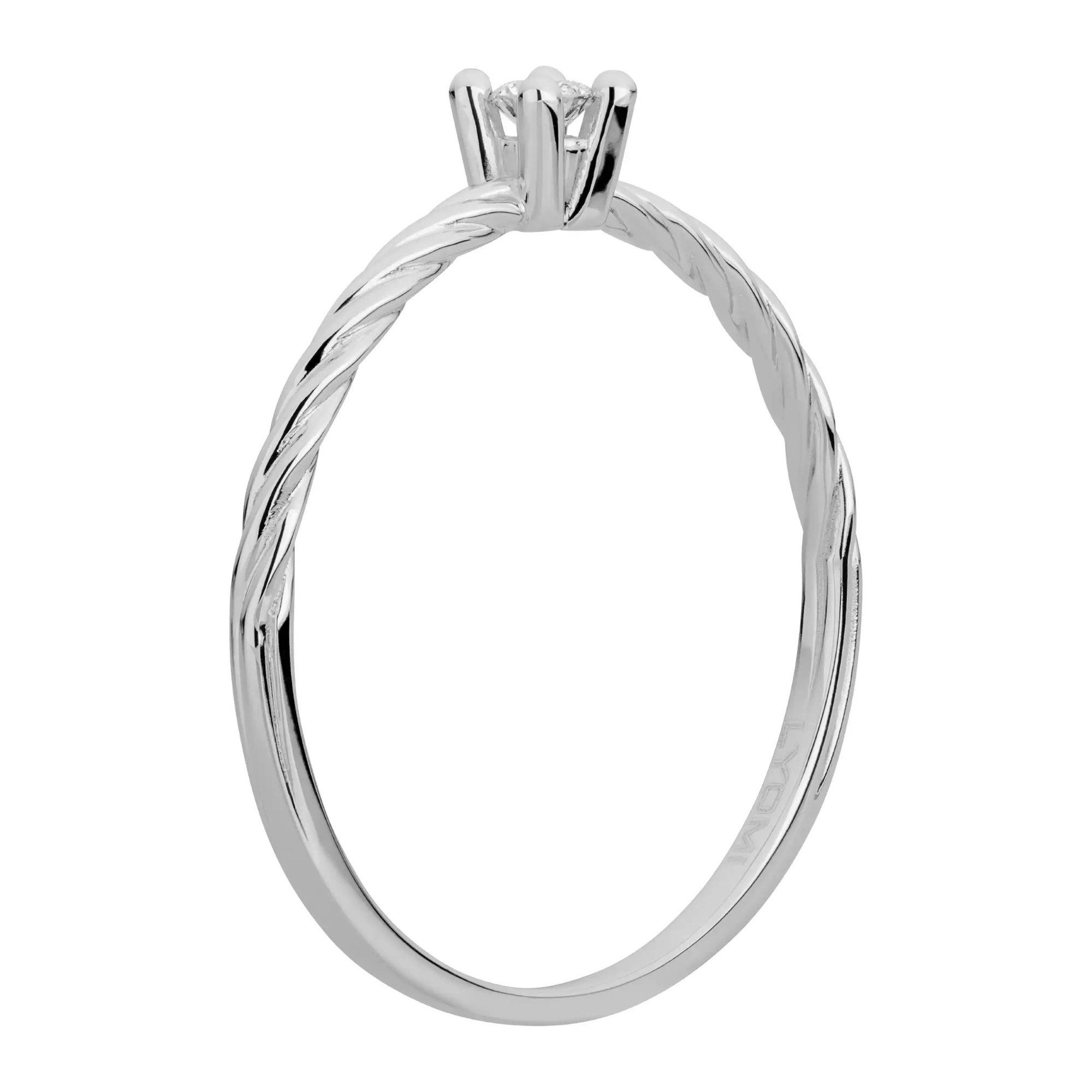 LYOMI Fingerring 585/- Weißgold 1 synth. Diam. 0,07ct.