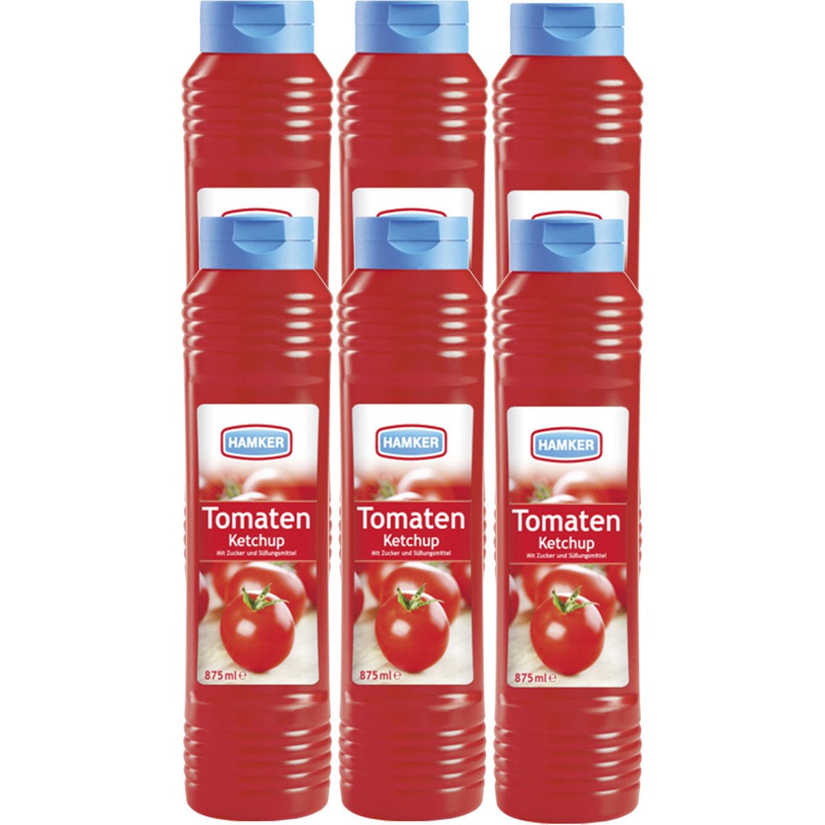 HAMKER Saucen, Hamker Tomaten Ketchup für Pommes Steak und gegrilltem 875ml 6er Pack