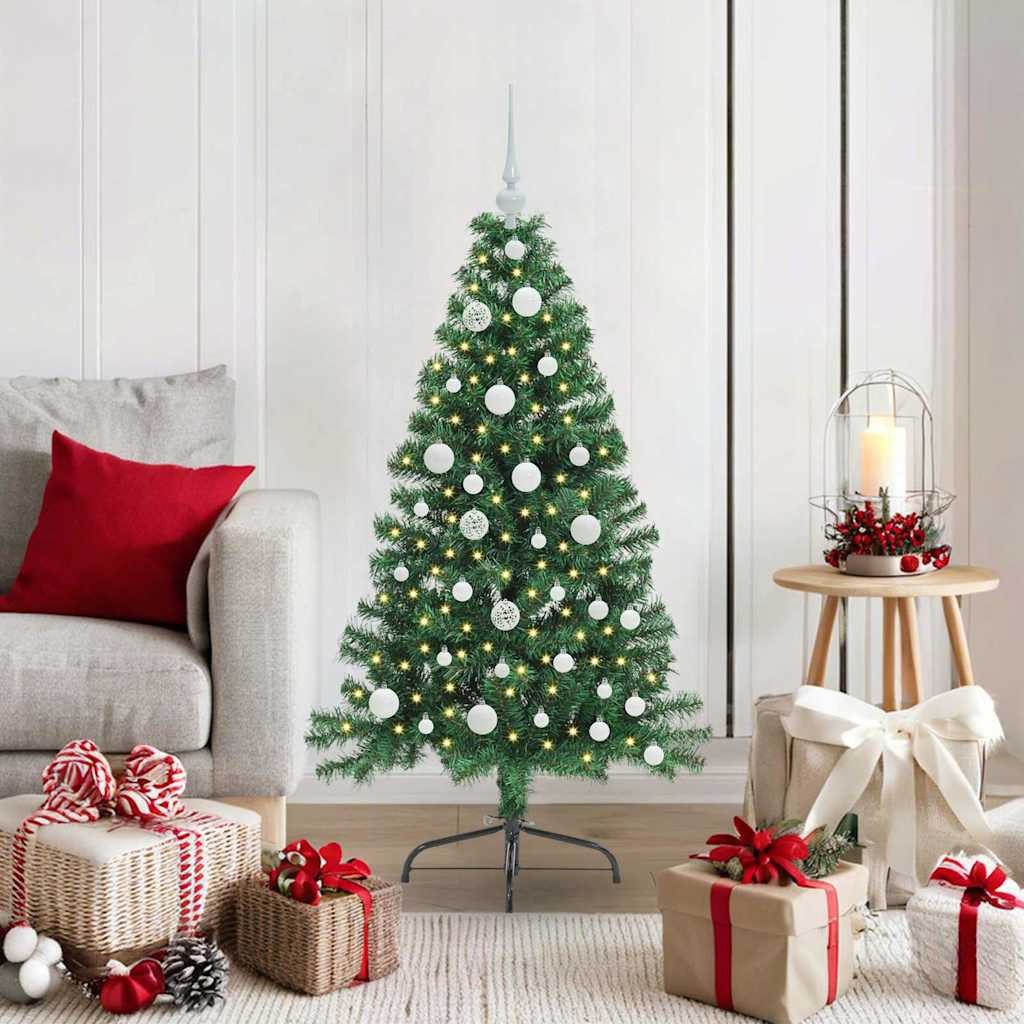 Künstlicher Weihnachtsbaum Grün 120 cm mit warmweißen LED-Lichtern