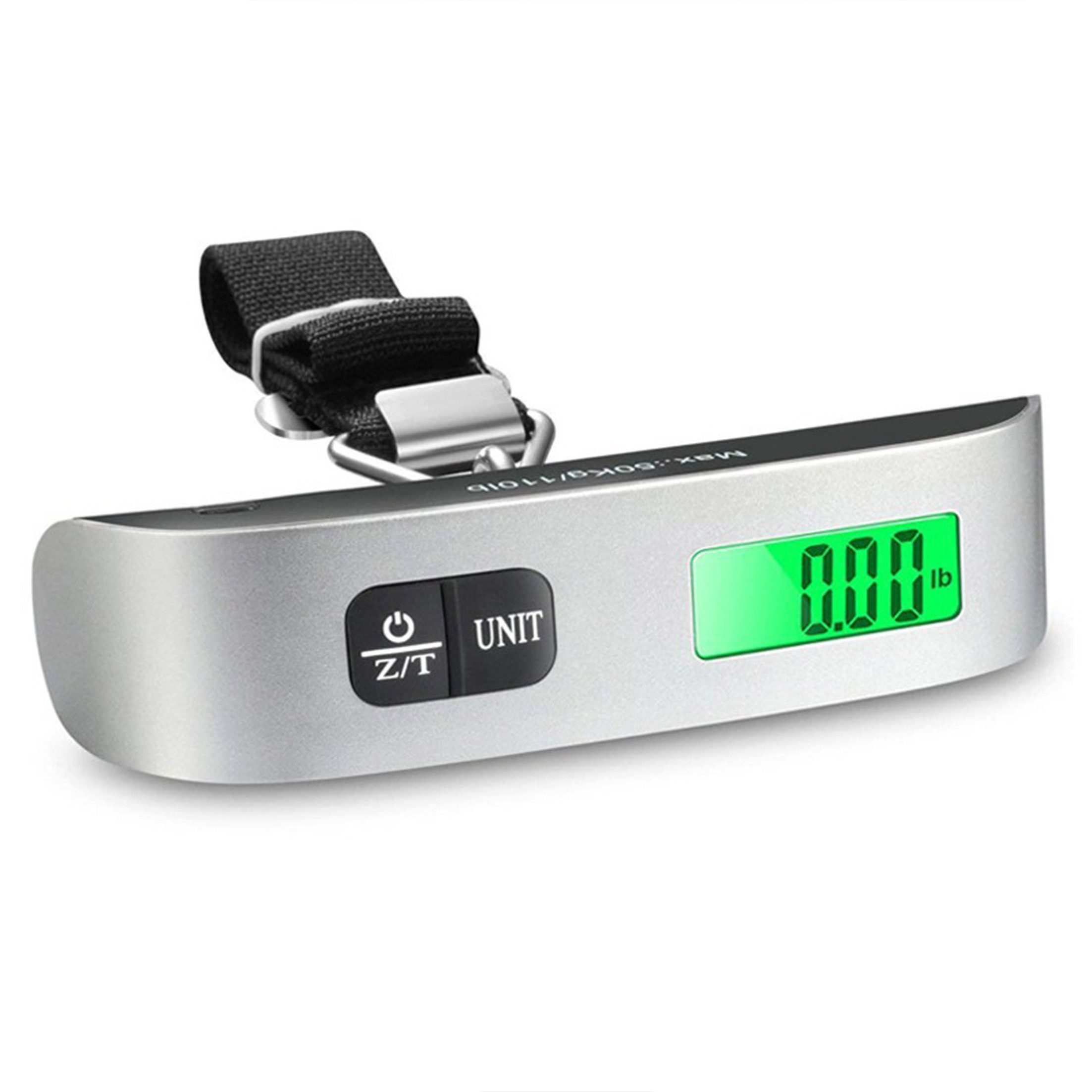 feinlux Kofferwaage Elektronische Handwaage,Gepäckwaage, Tragkraft 50 kg, (Set), mit Temperatursensor,50KG, Gepäckwaage mit Hintergrundbeleuchtung – Bild 3 von 5