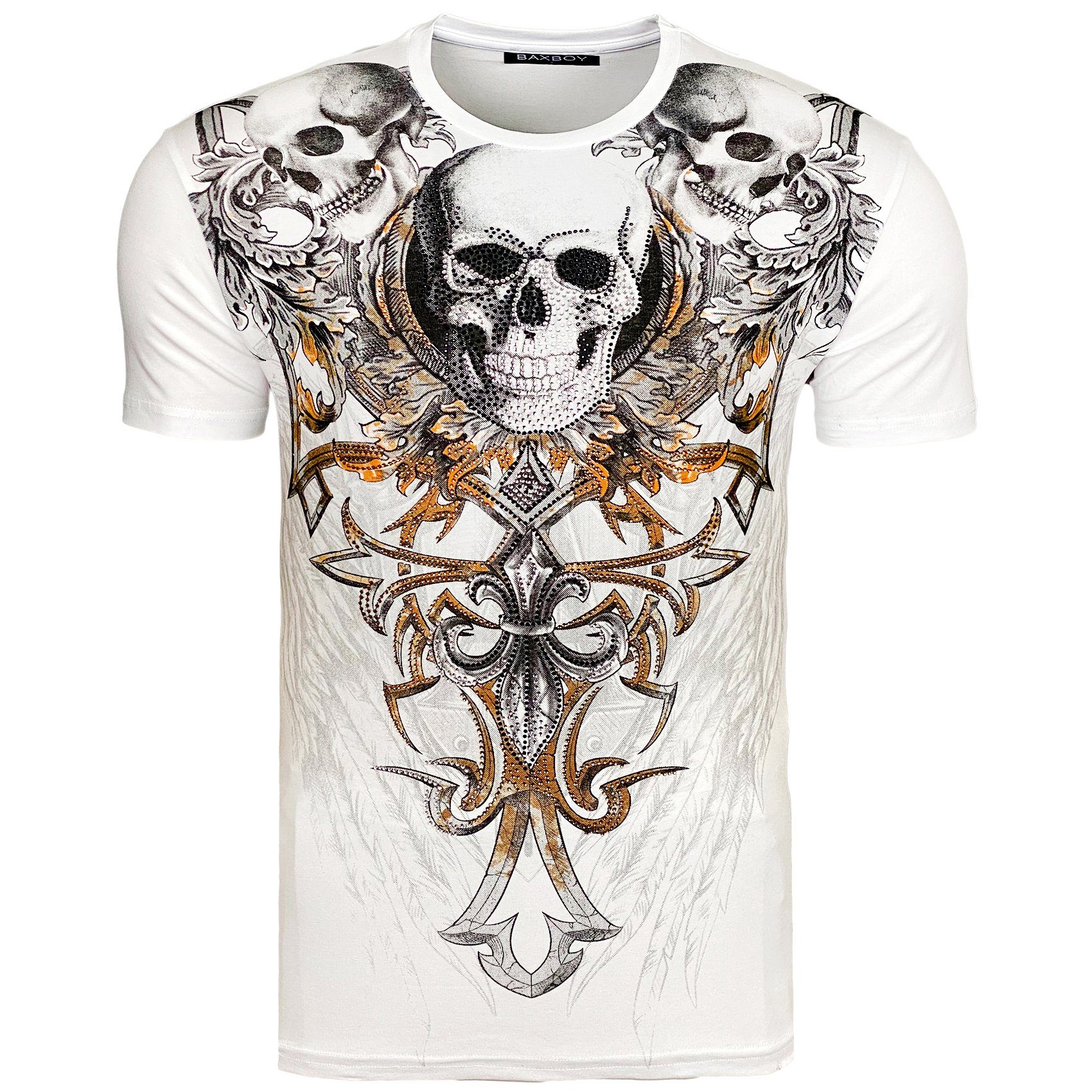 Baxboy T-Shirt Baxboy Totenkopf T-Shirt günstig online kaufen