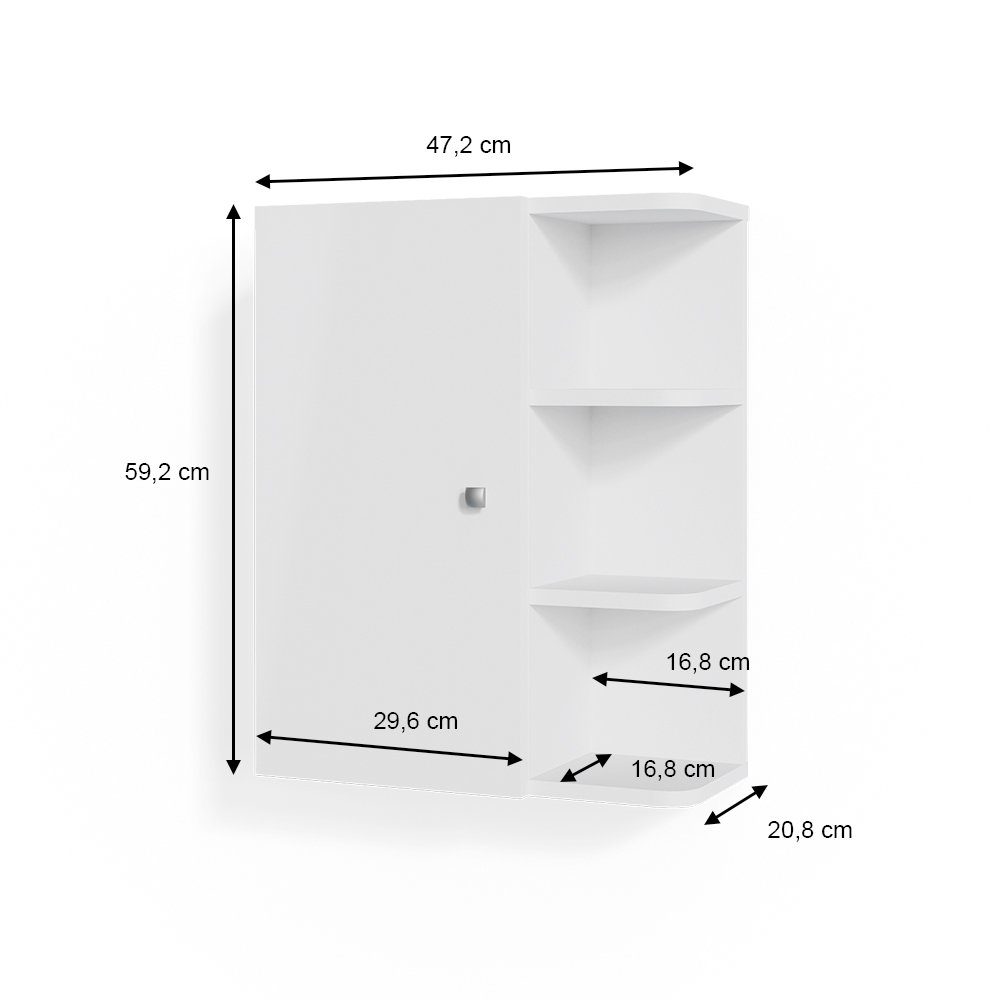 Medizinschrank Hängeschrank Vicco Fynn Weiß Badschrank