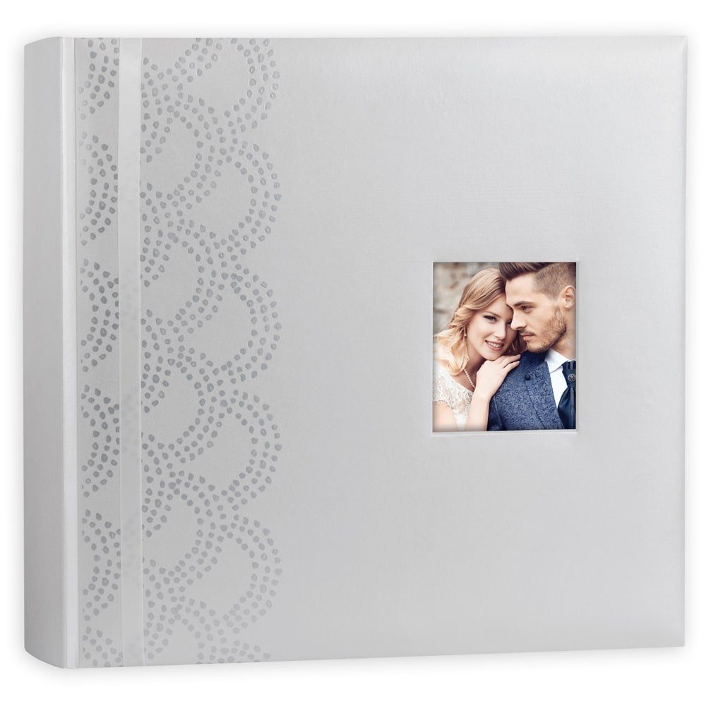 matches21 HOME & HOBBY Bilderrahmen Fotoalbum Pergamin Seiten silber 32x32 cm 1 Stk 50 Blatt, (1 St), Hochzeit