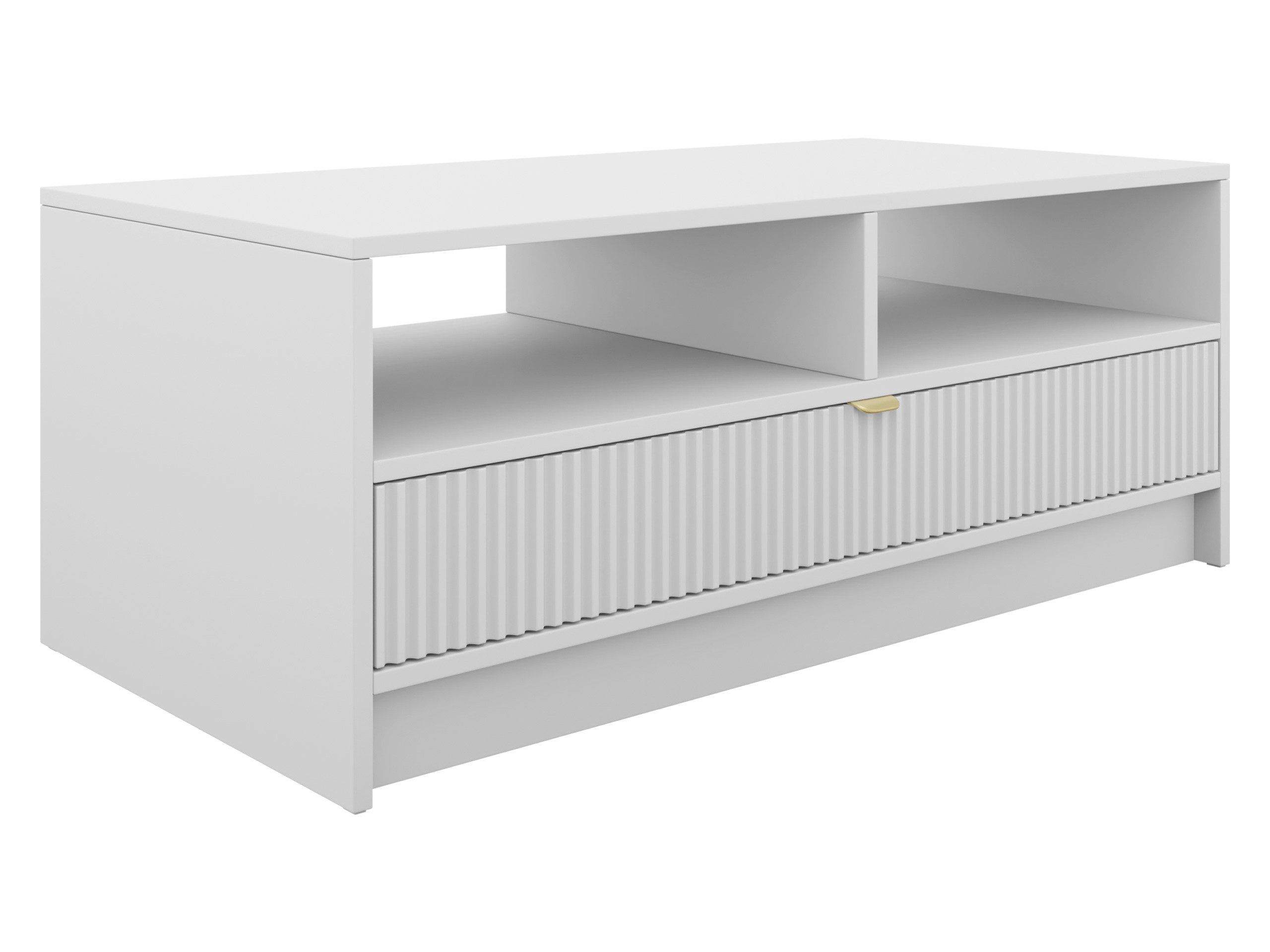 MIRJAN24 Couchtisch Tireno 1SZ (mit Schublade), Aluminiumgriff in der Farbe Gold