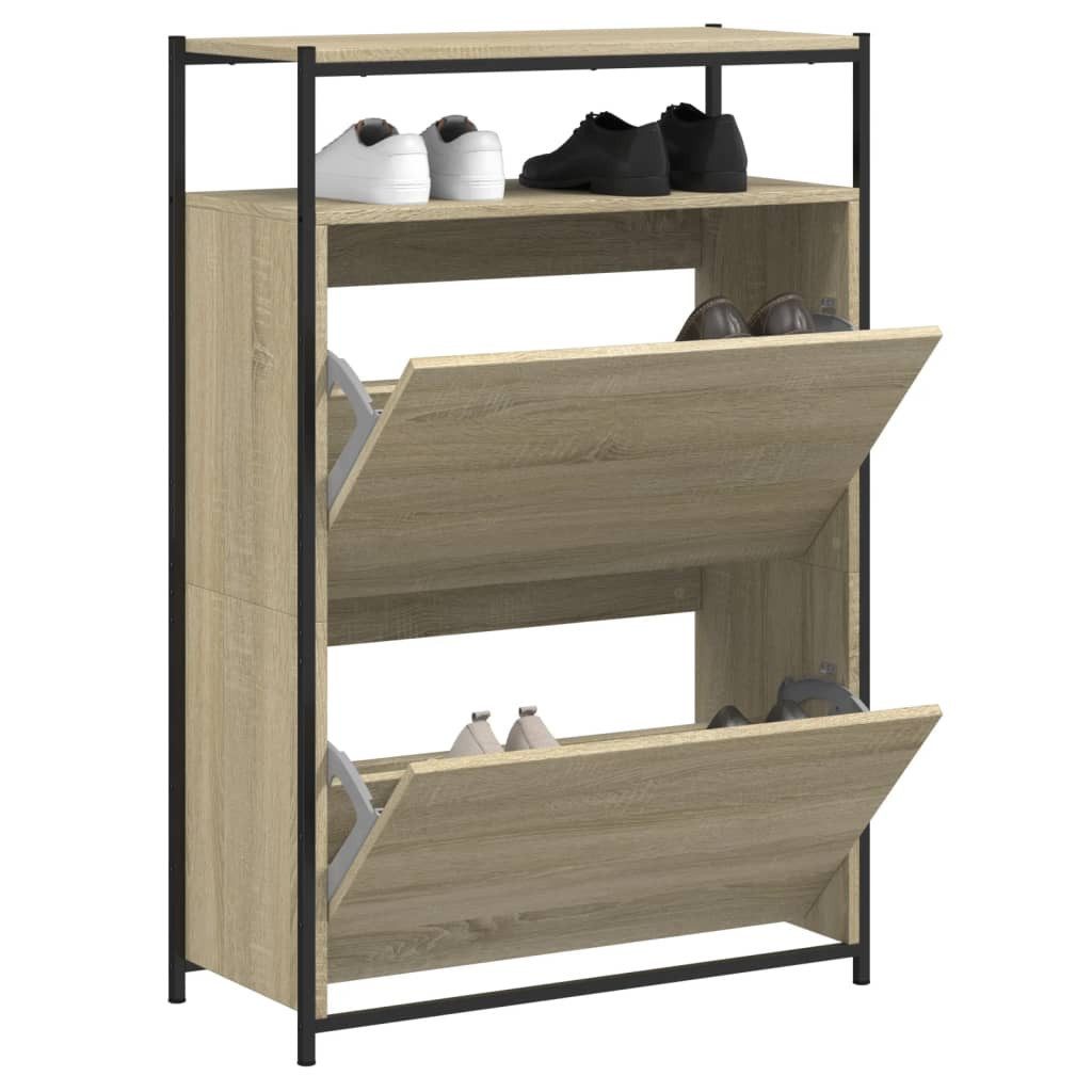 vidaXL Schuhschrank NA Schuhschrank Sonoma Eiche 75x34x112 cm Spanplatte