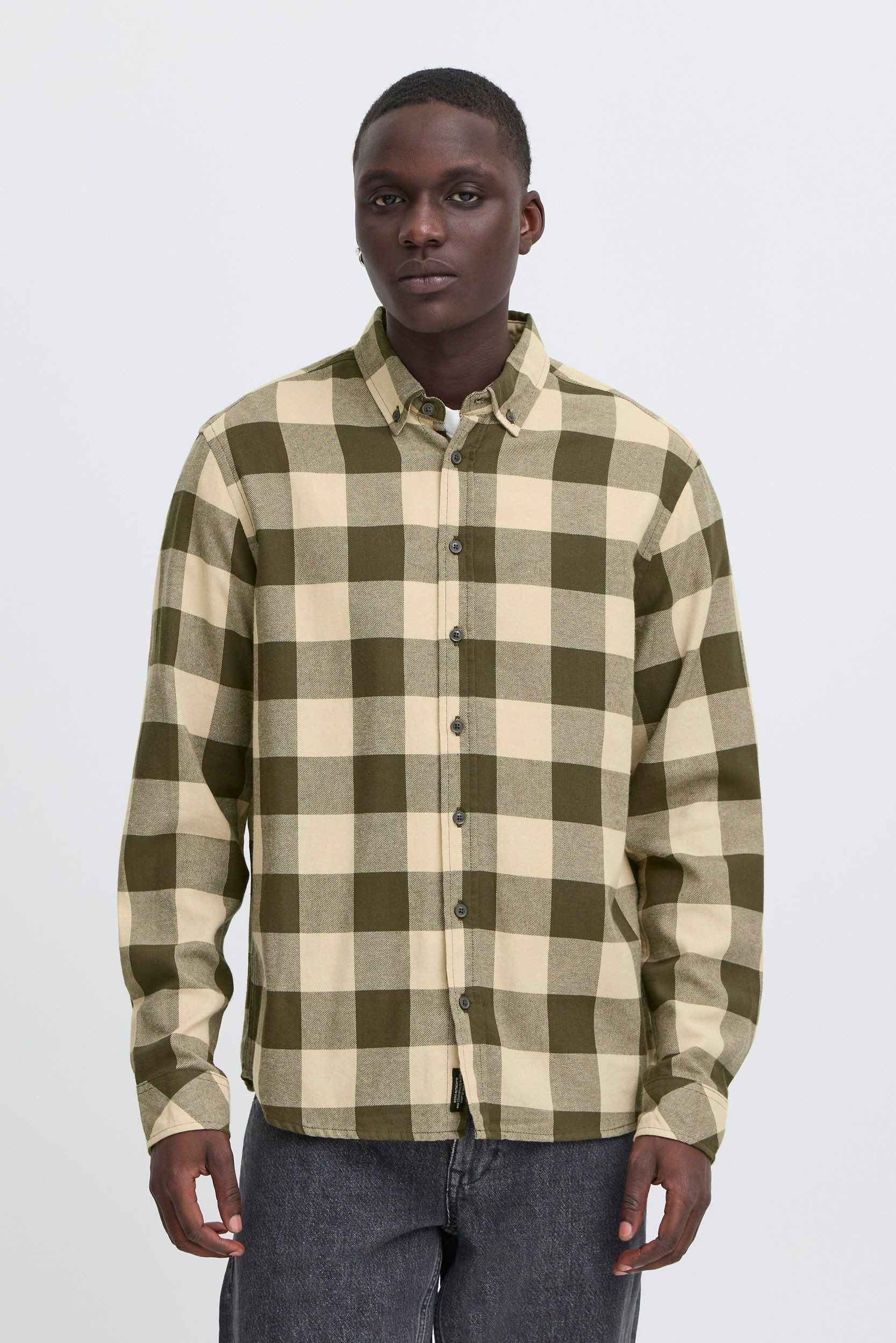 Blend Langarmhemd Moderner Passform Kragen Langarm Teilungsnähte Rundhalsau günstig online kaufen