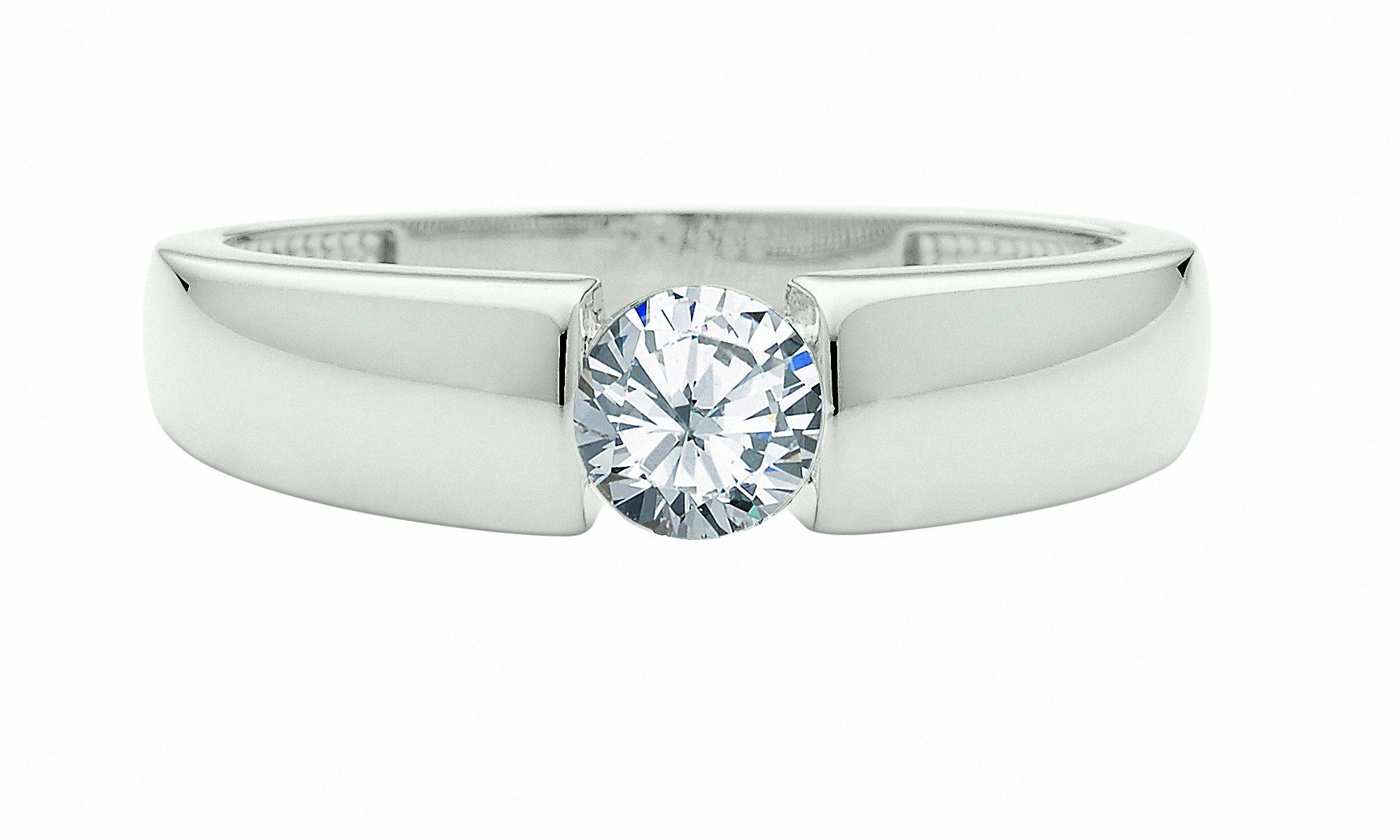 Adelia´s Solitärring Solitärring 333 Weißgold (8K) mit Zirkonia, Goldring Diamant