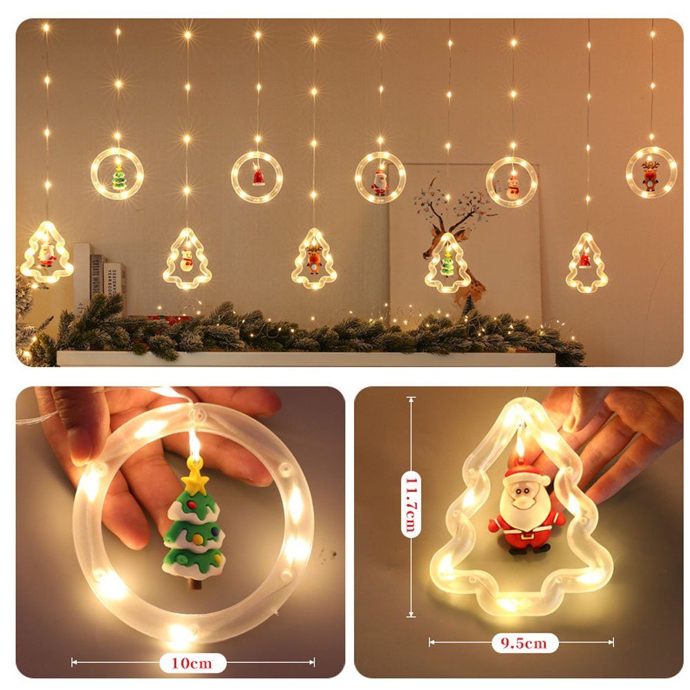 120-flammig Warmweiß LED Lichtervorhang, (USB) Dekolicht Weihnachtsbeleuchtung Eisregen Außen XERSEK LED-Lichtervorhang