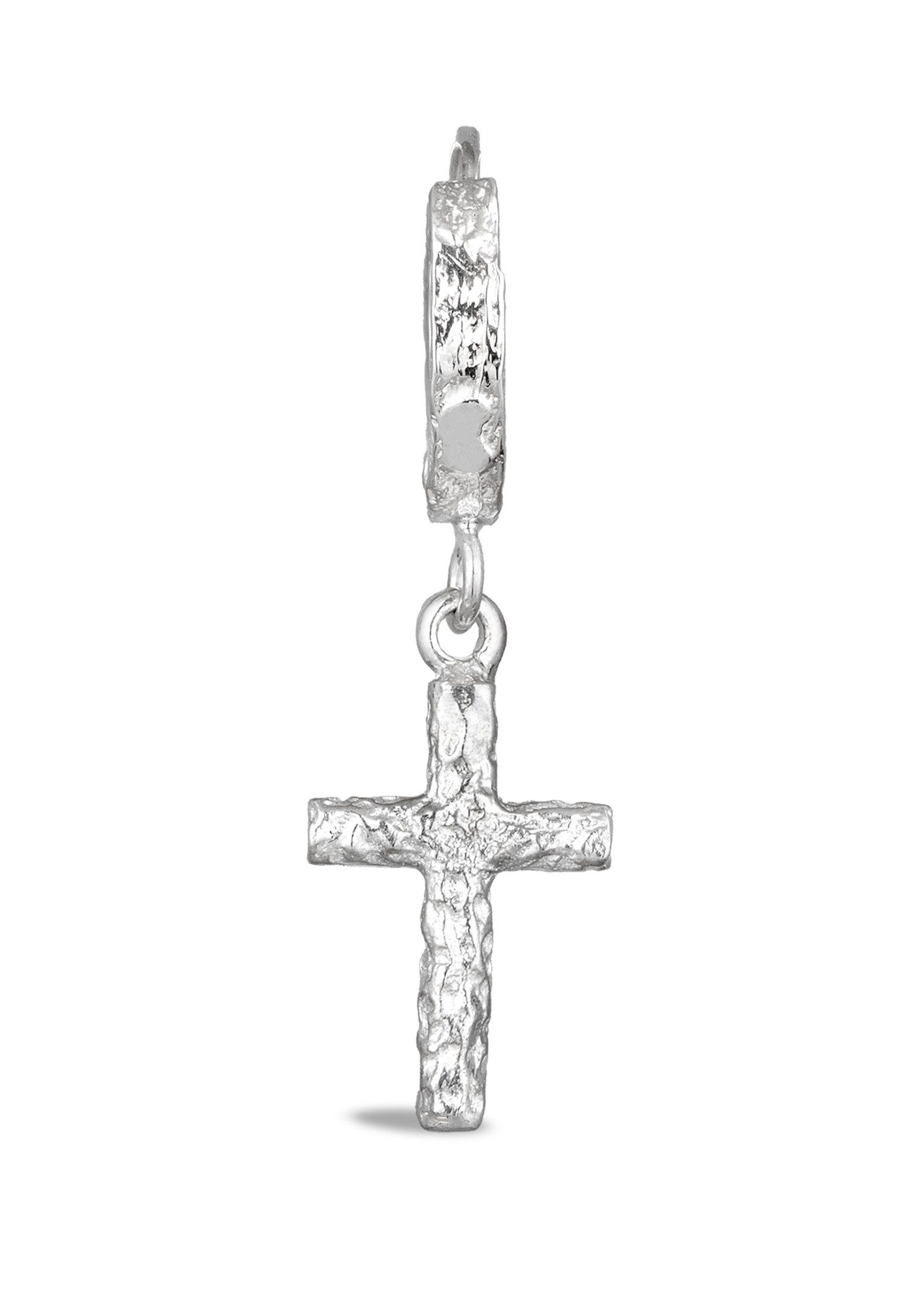Paar Creolen Creole Kreuz 925 Sterling Silber