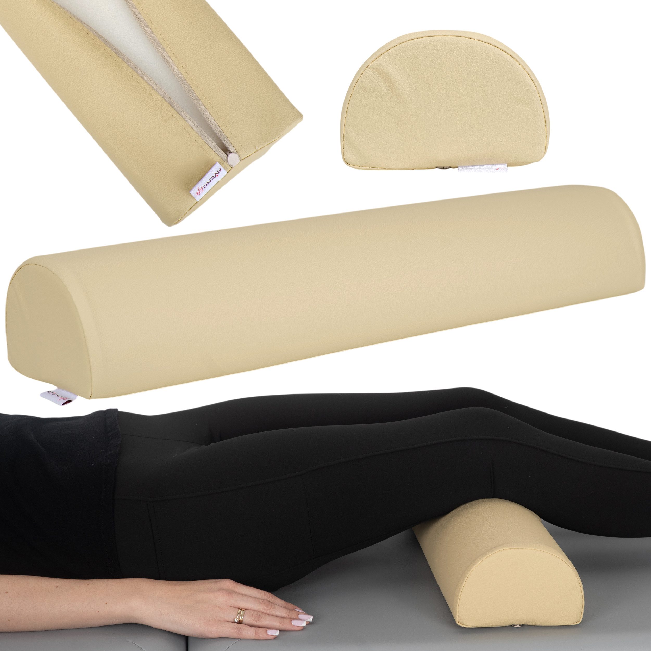 Habys Massageliege Halbrolle Knierolle Lagerungsrolle für Therapieliege 60x15x10cm Yoga