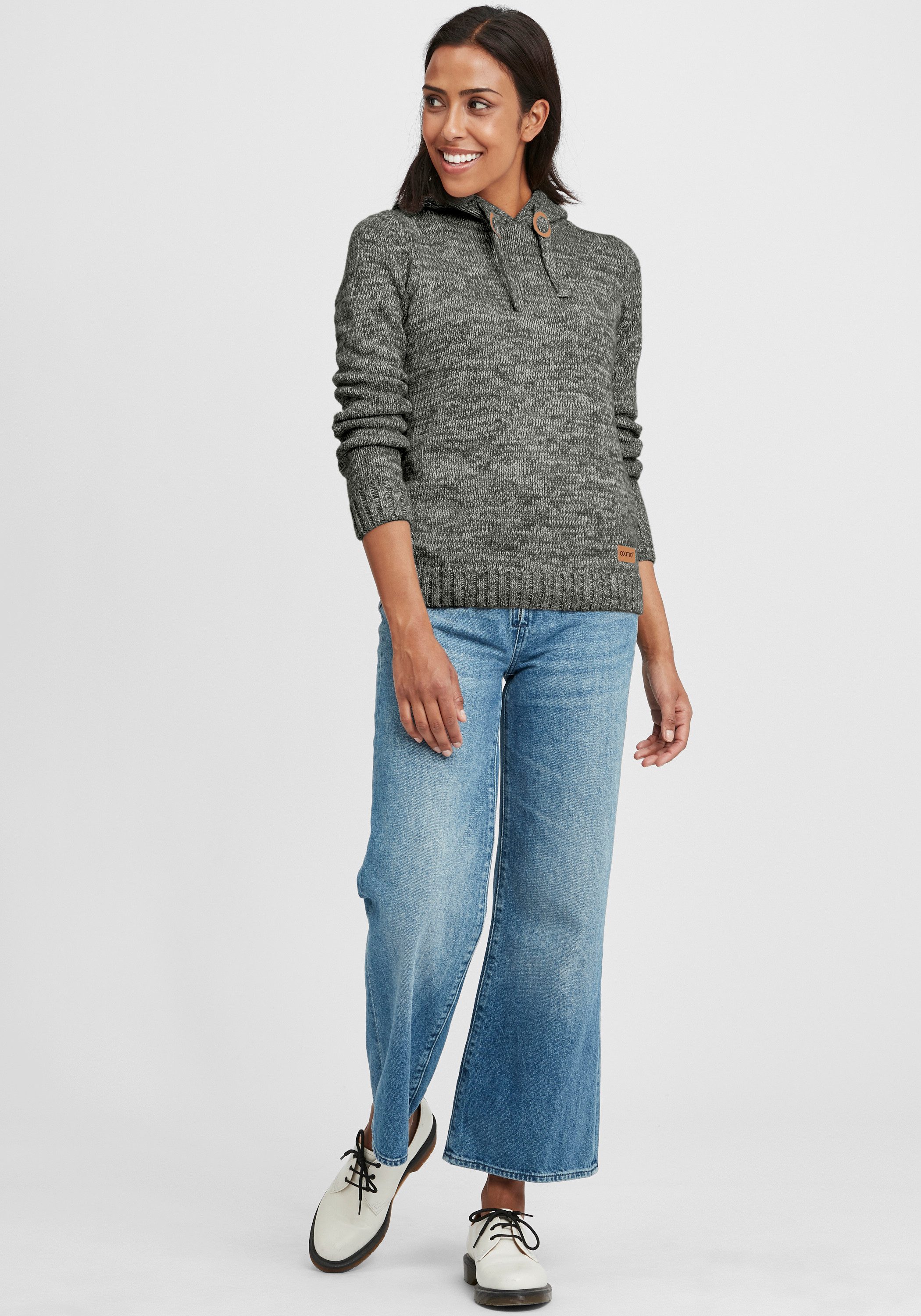 OXMO Strickpullover OXPhilla Strickpulli mit Kapuze günstig online kaufen