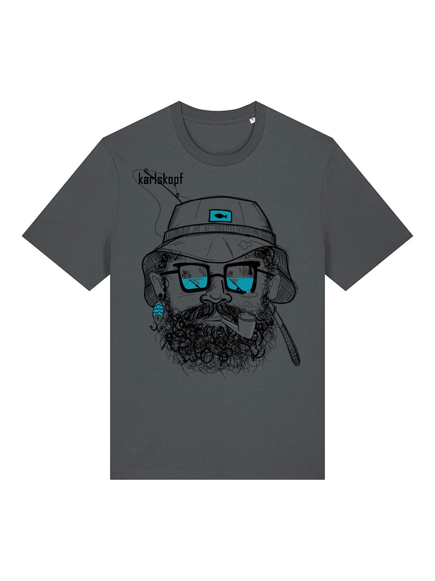 karlskopf Print-Shirt Rundhalsshirt Basic ANGLER günstig online kaufen